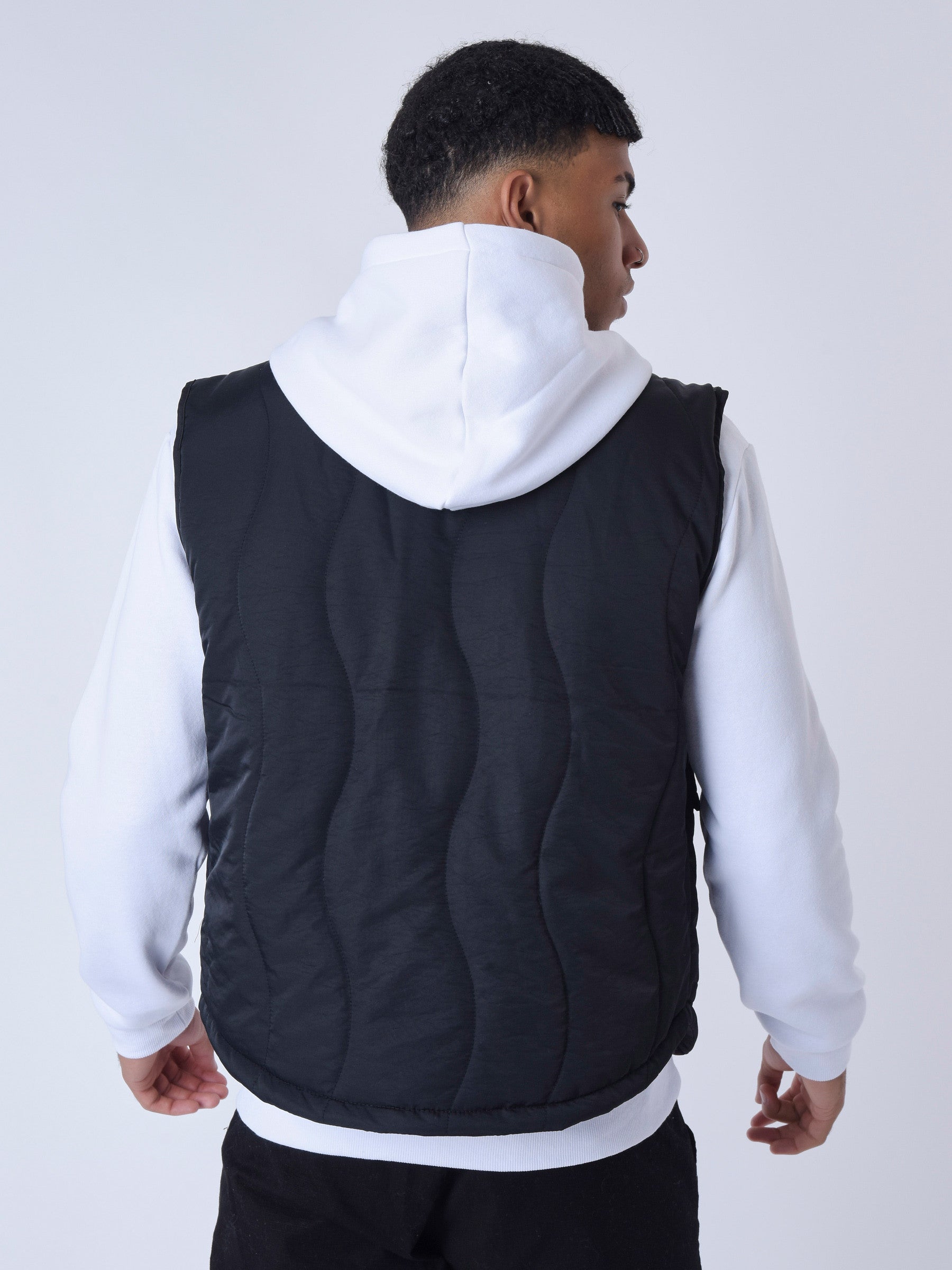 Wave quilted sleeveless vest-5