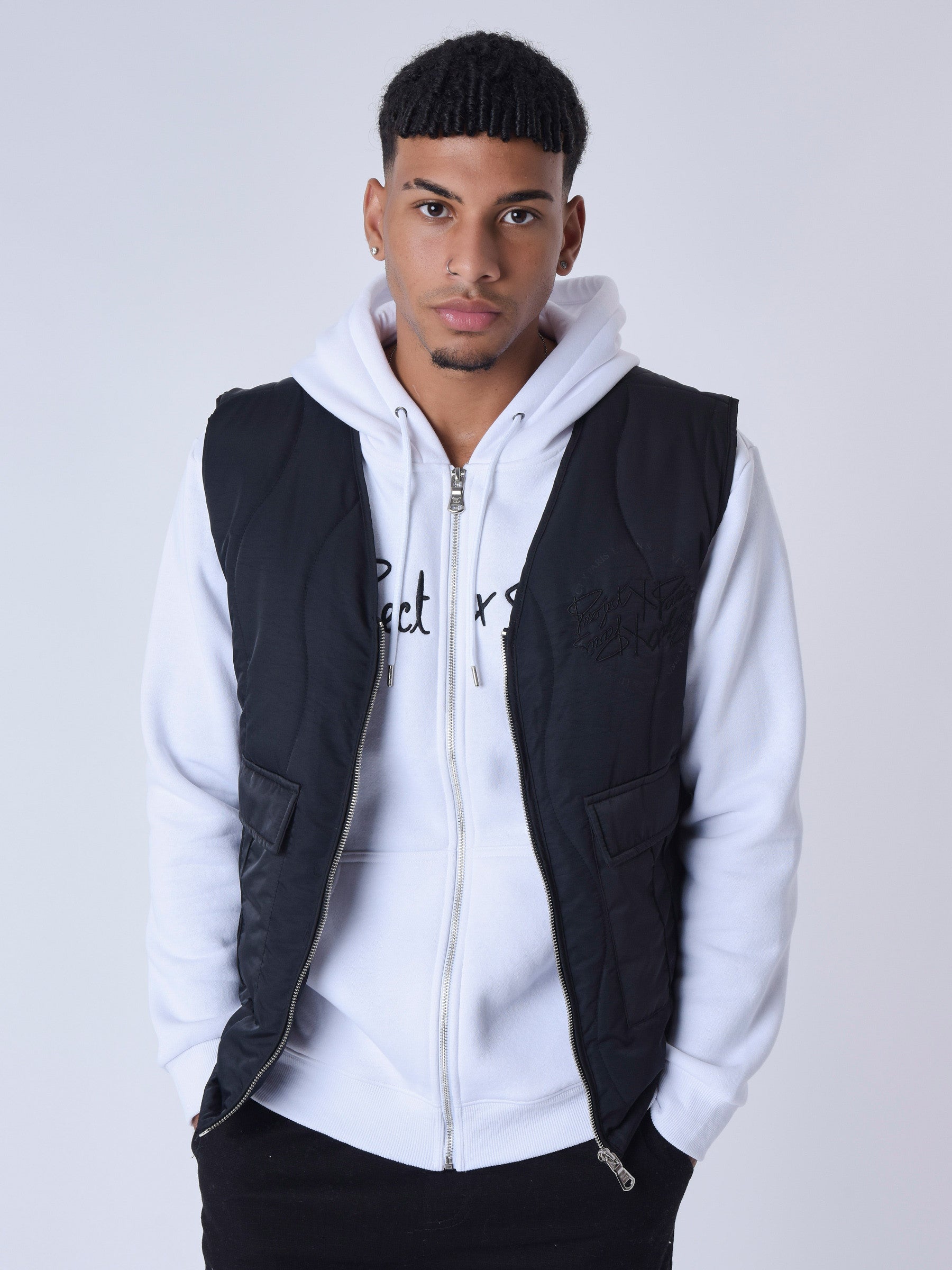 Wave quilted sleeveless vest-2