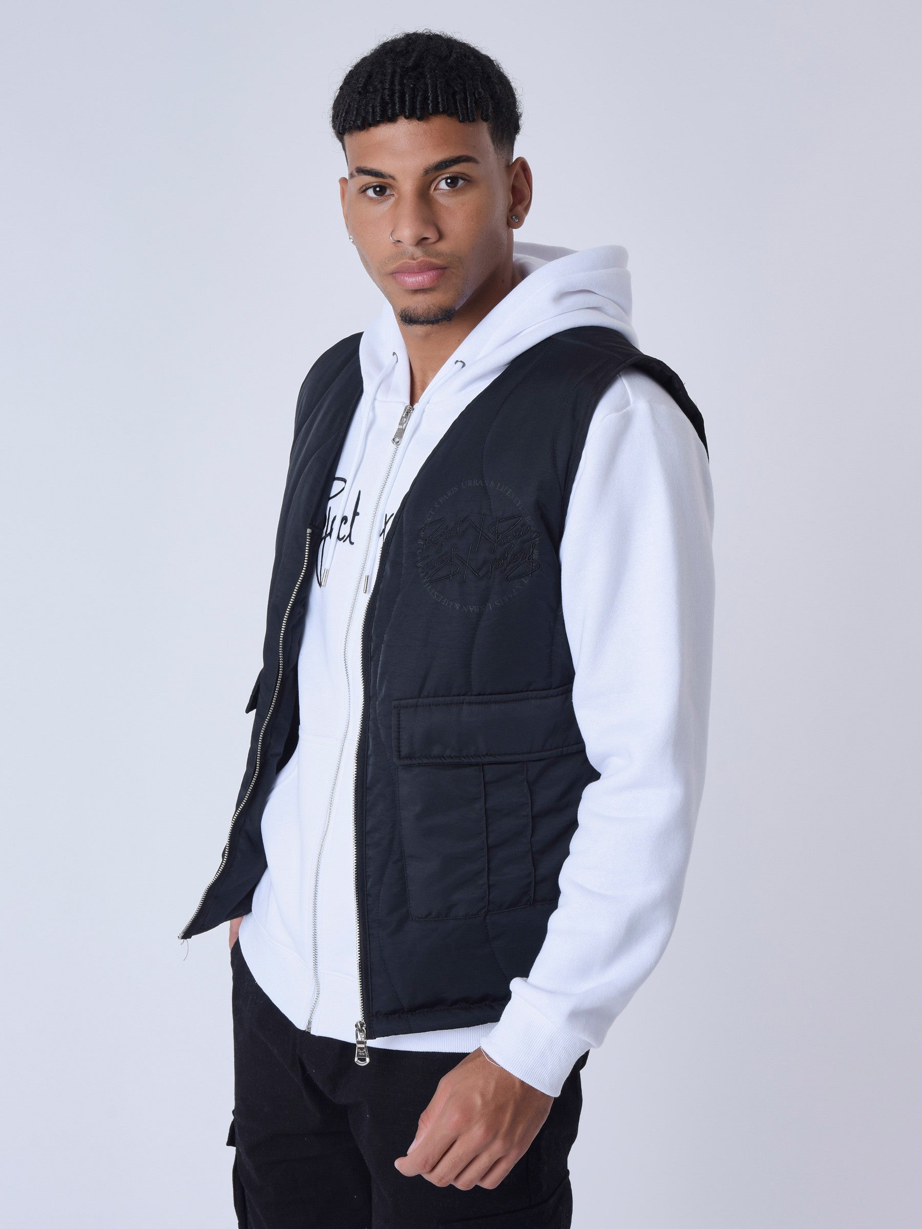 Wave quilted sleeveless vest-4