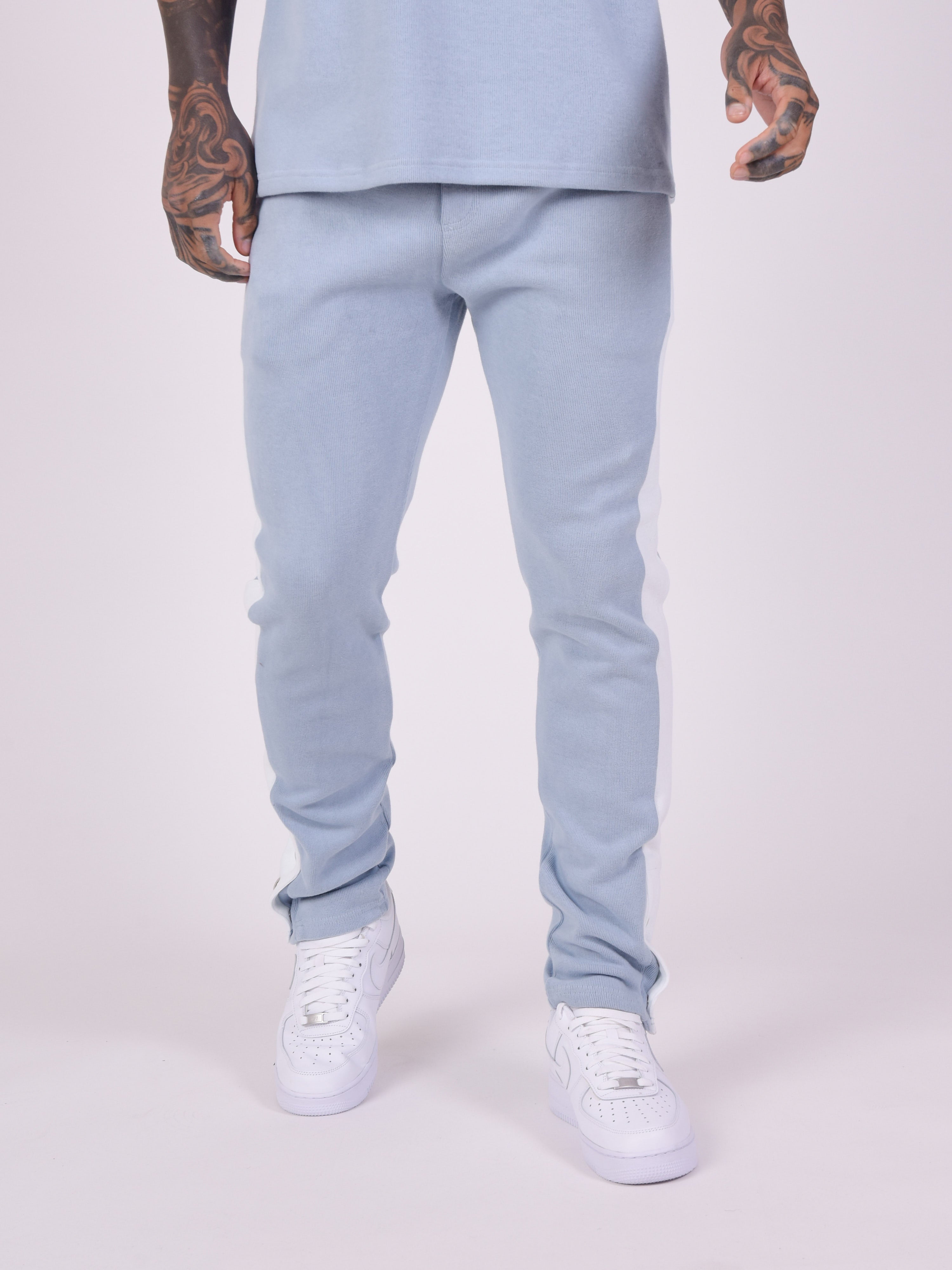 Knitted jogger bottoms with side stripe-2