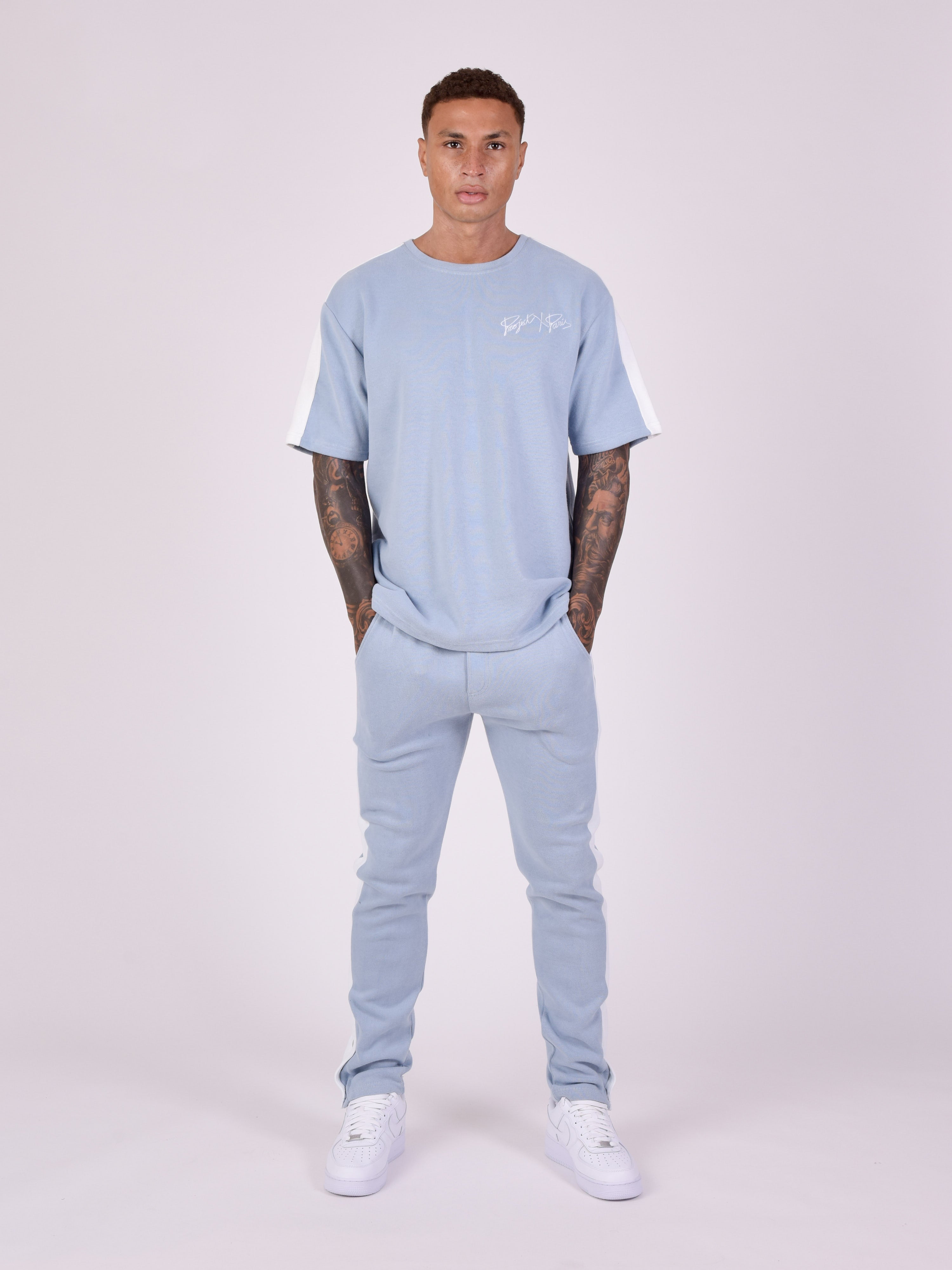 Knitted jogger bottoms with side stripe-3