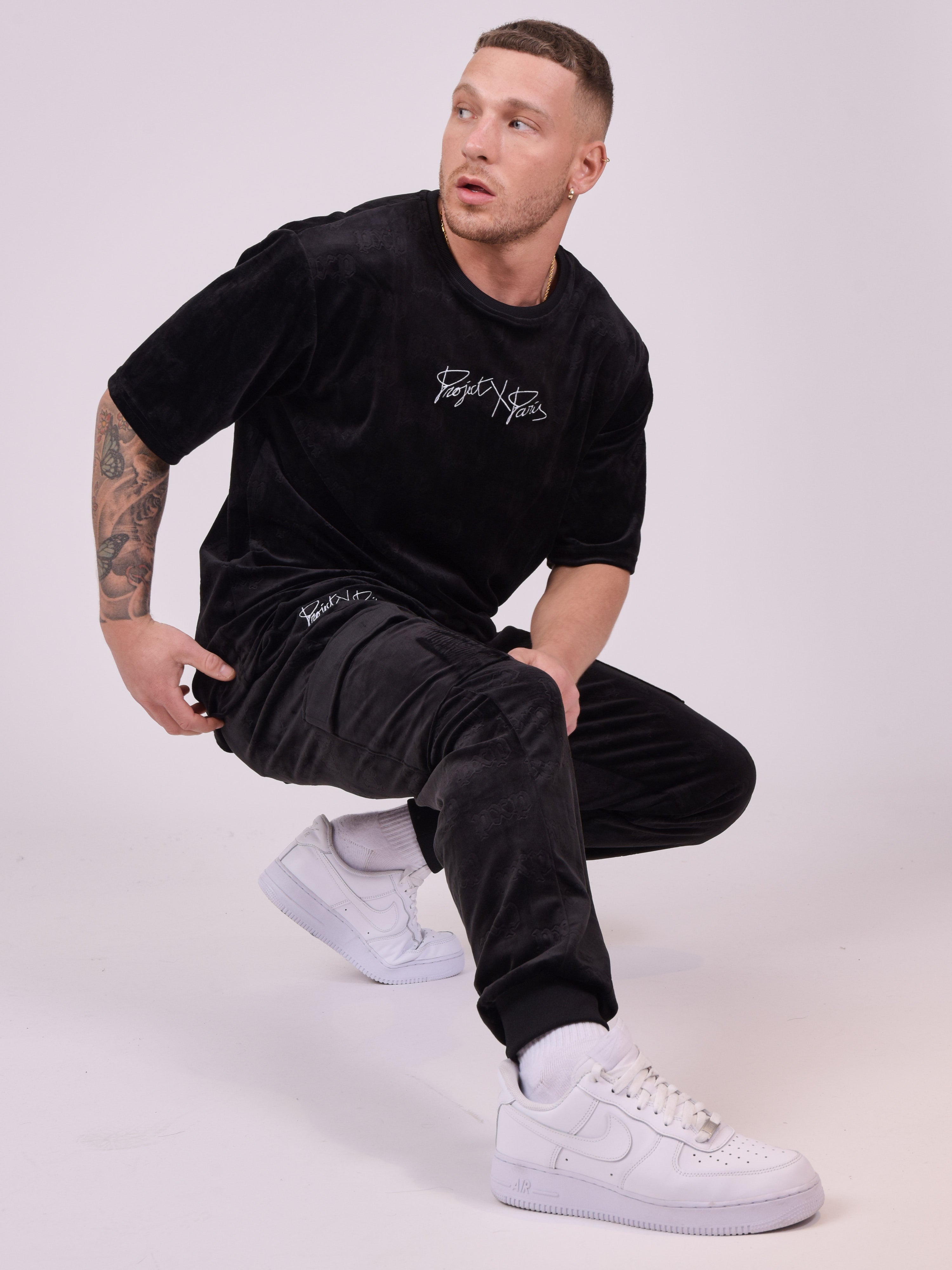Waffle velvet jog pants-1