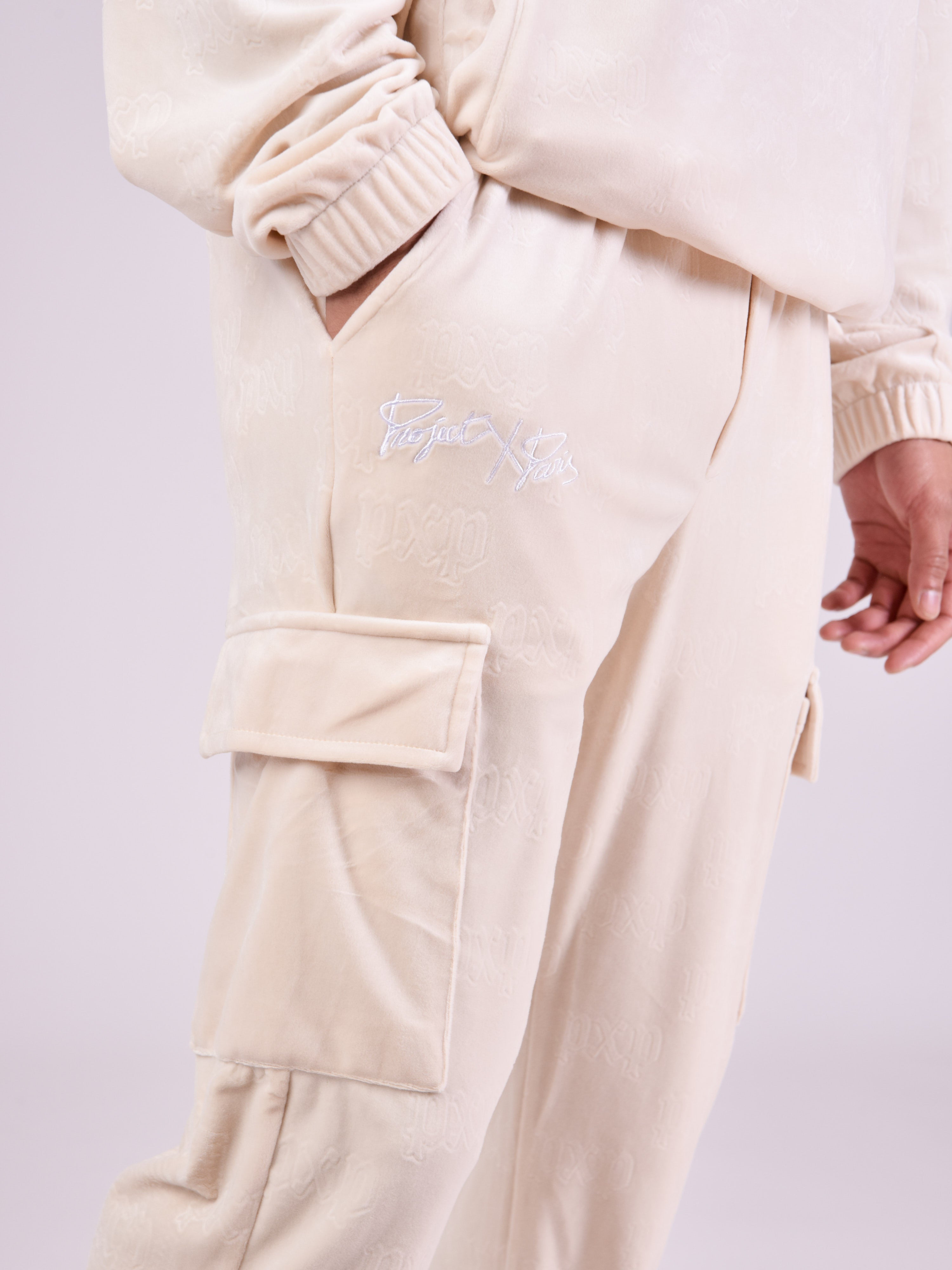 Waffle velvet jog pants-2