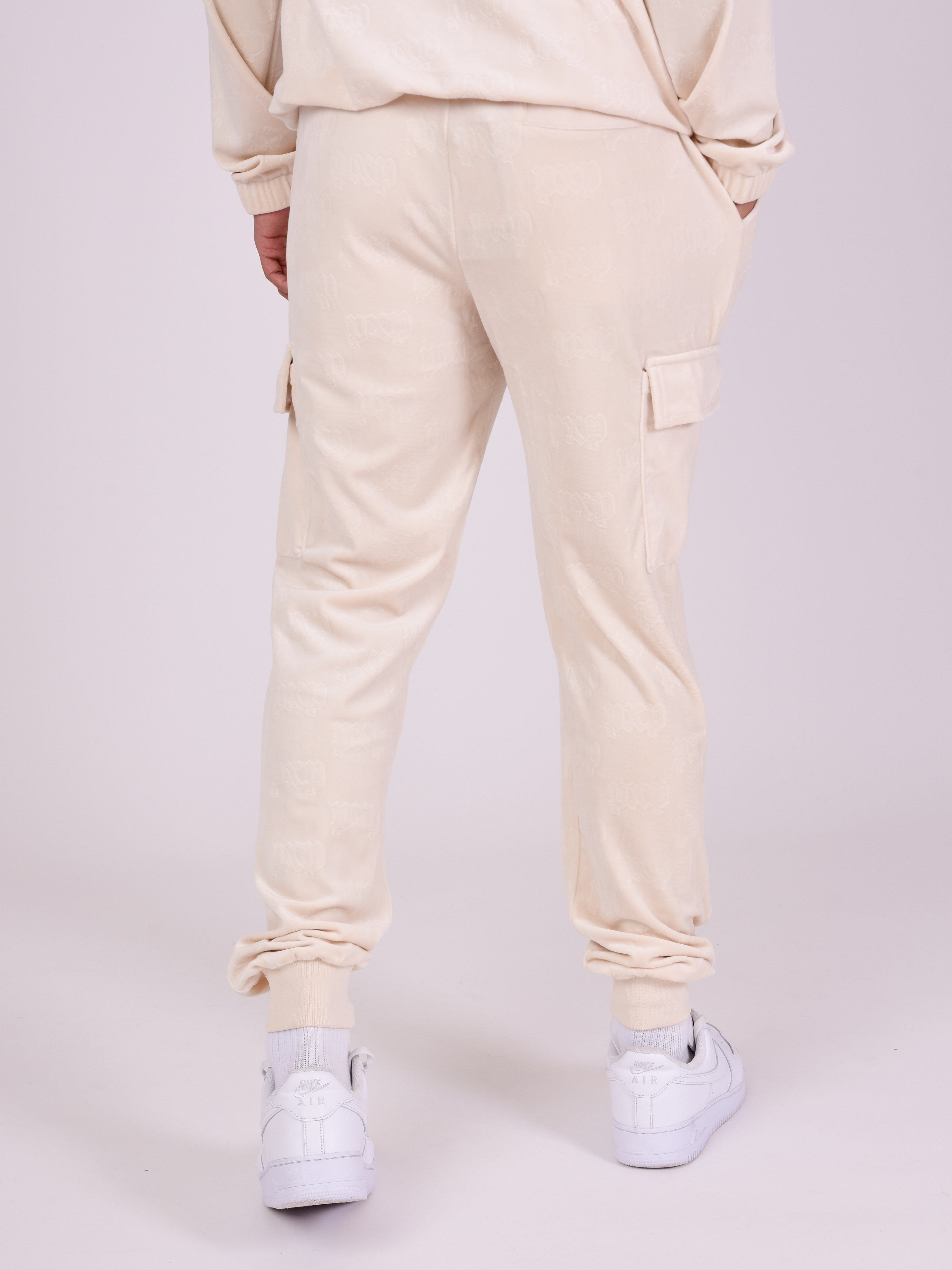 Waffle velvet jog pants-5