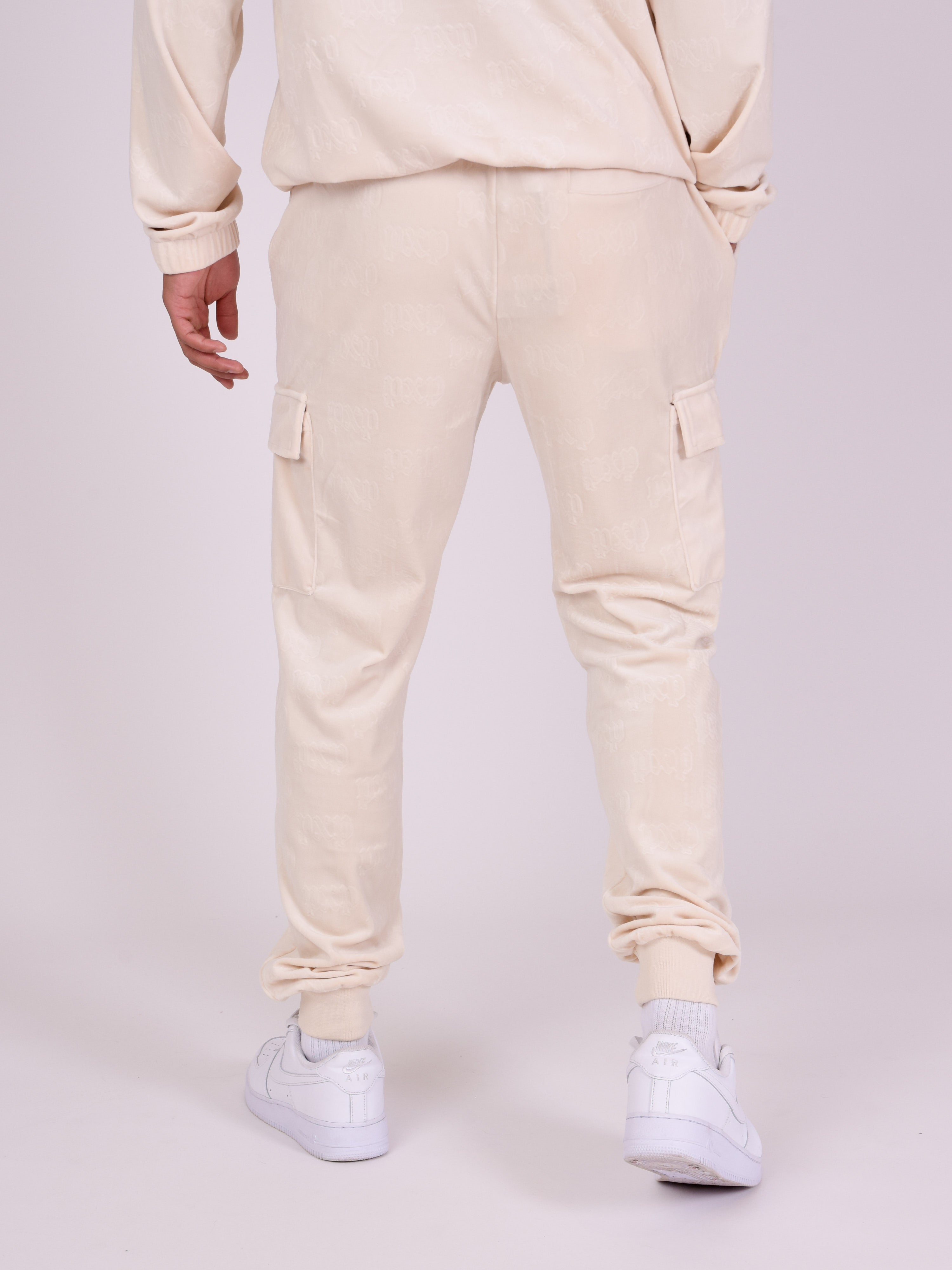 Waffle velvet jog pants-6
