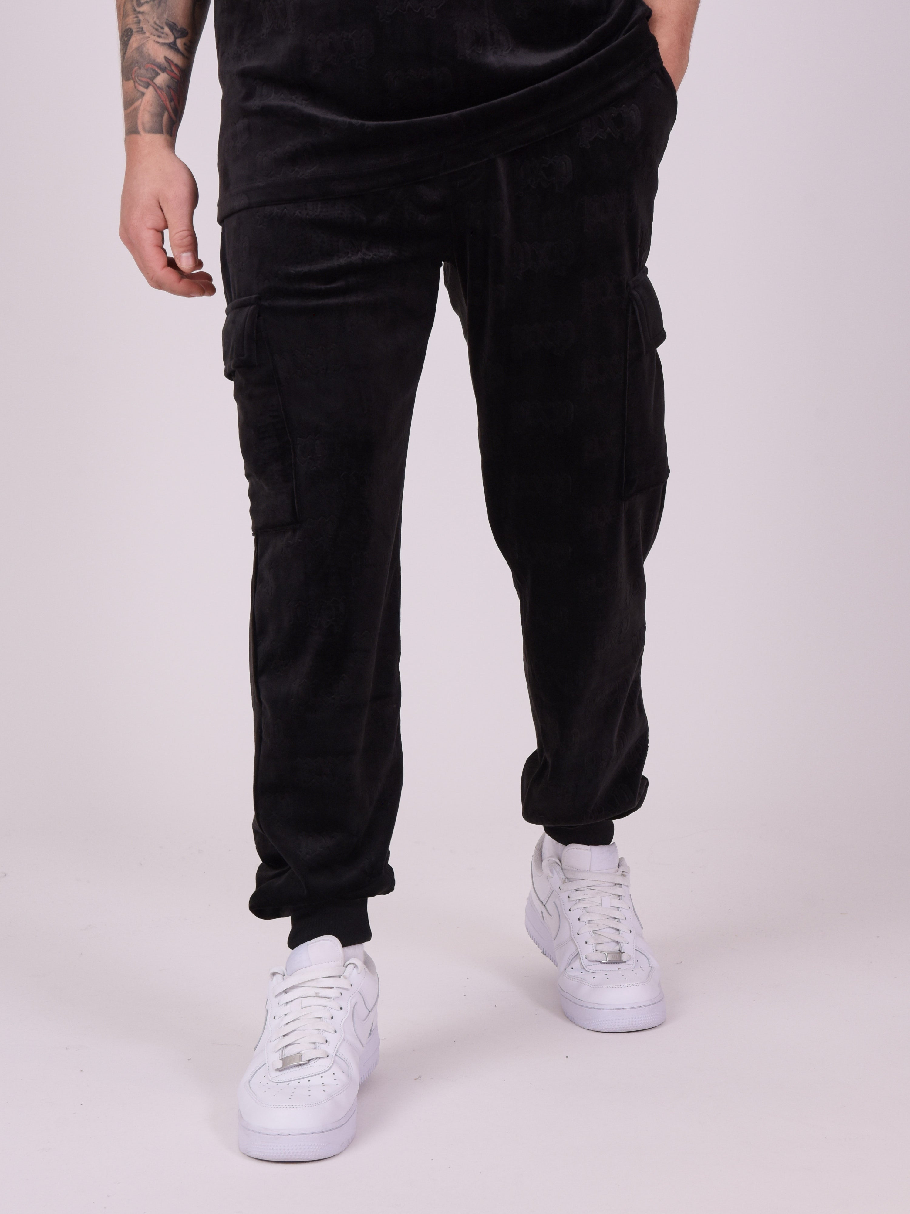Waffle velvet jog pants-2