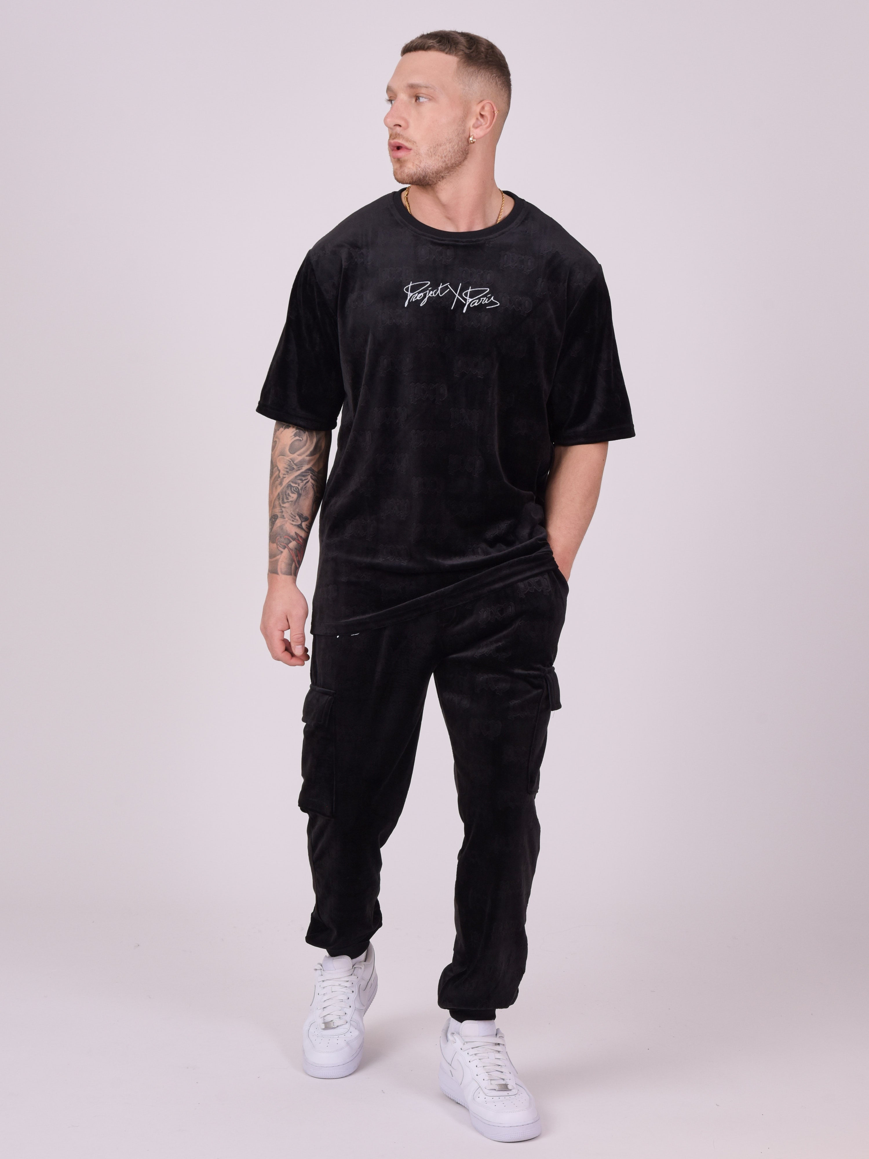Waffle velvet jog pants-6