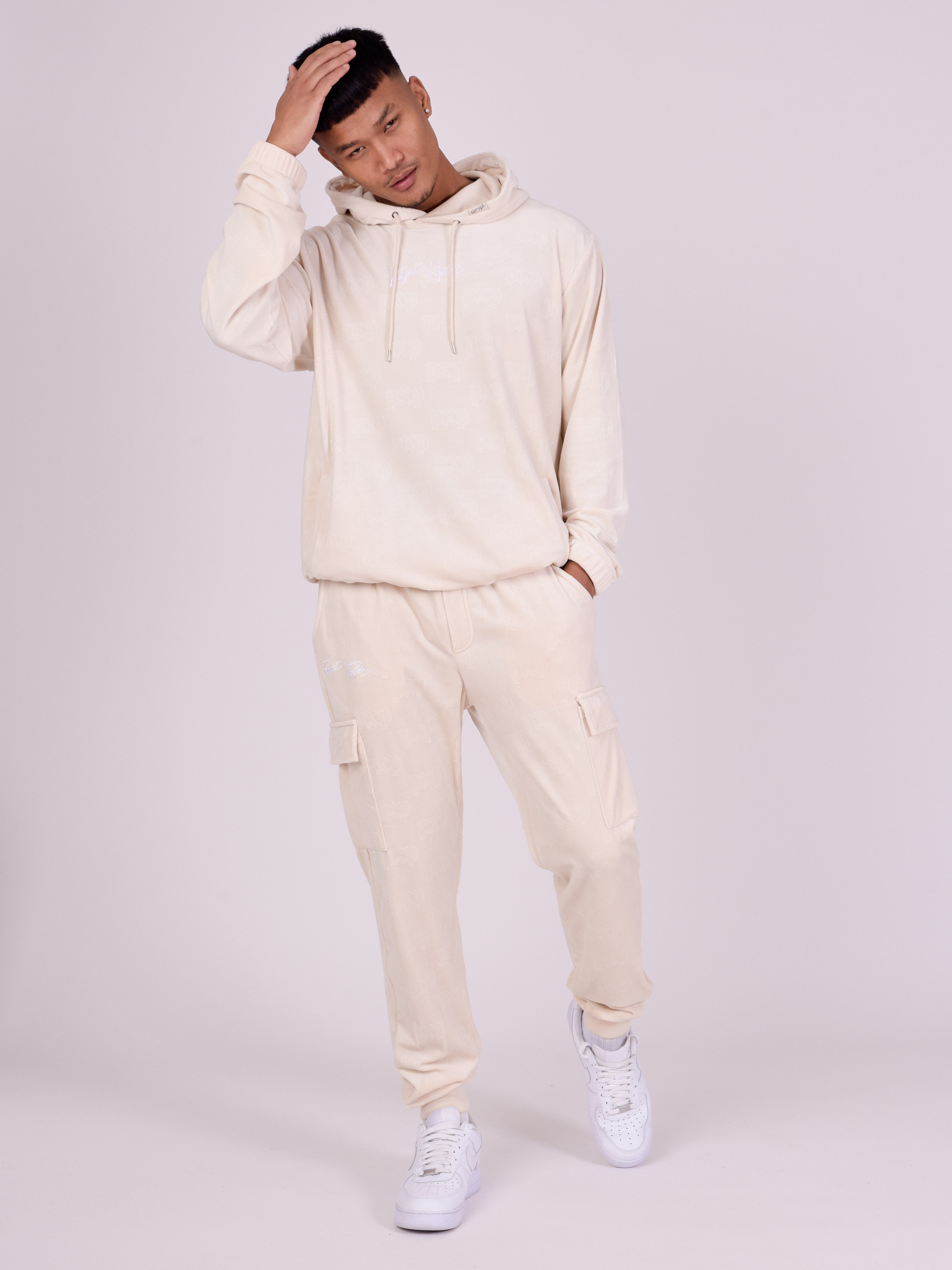 Waffle velvet jog pants-3