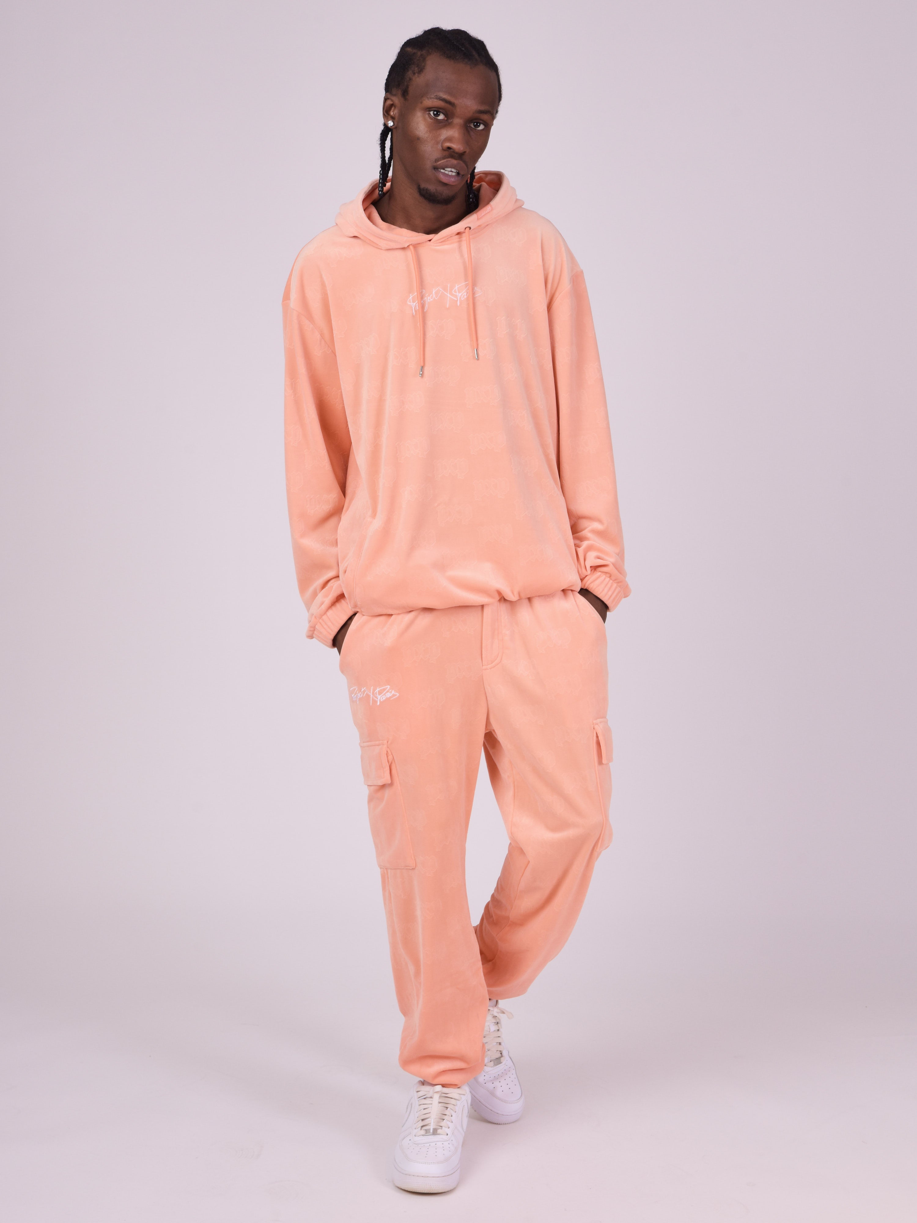 Waffle velvet jog pants-4