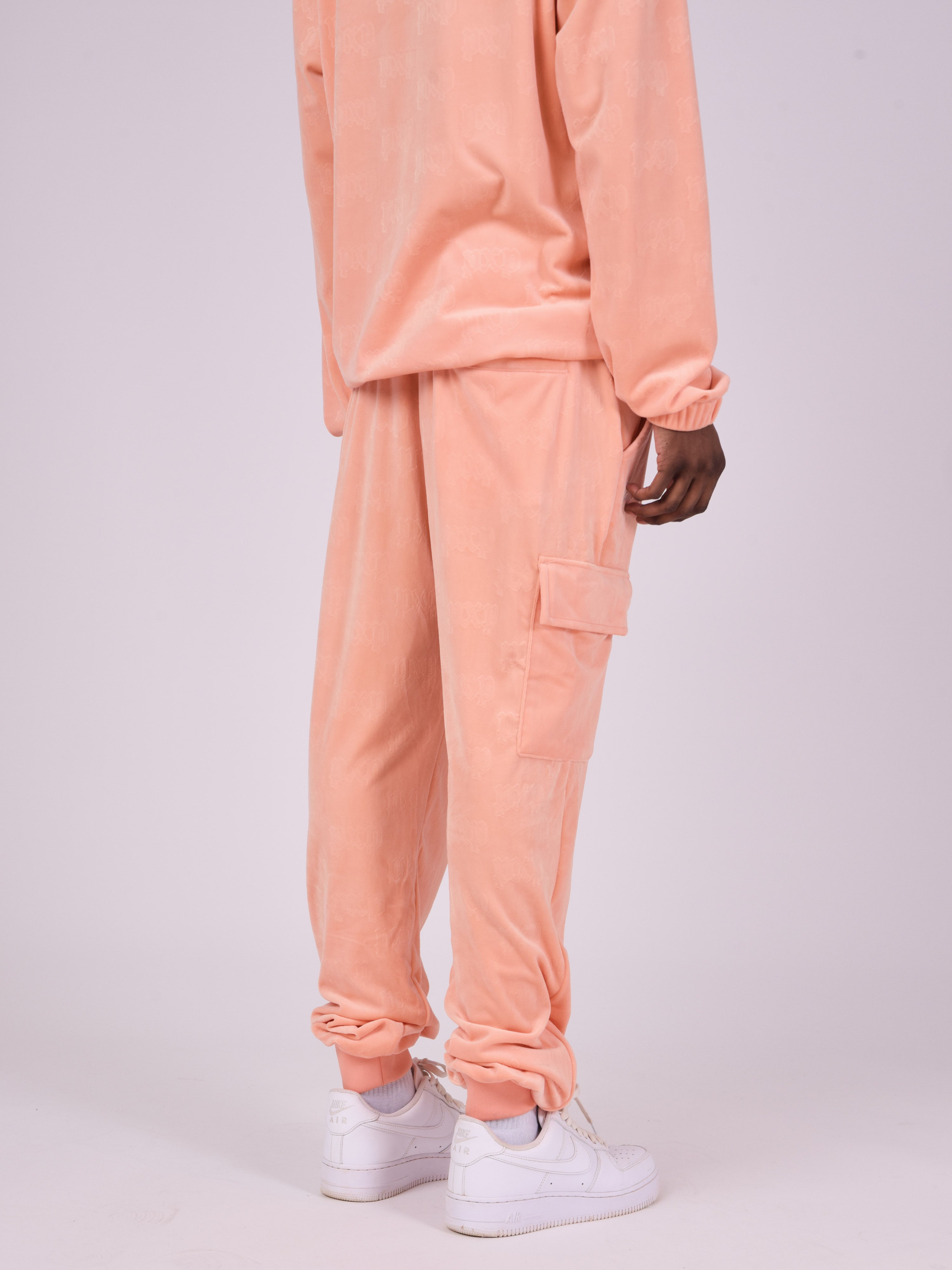 Waffle velvet jog pants-5