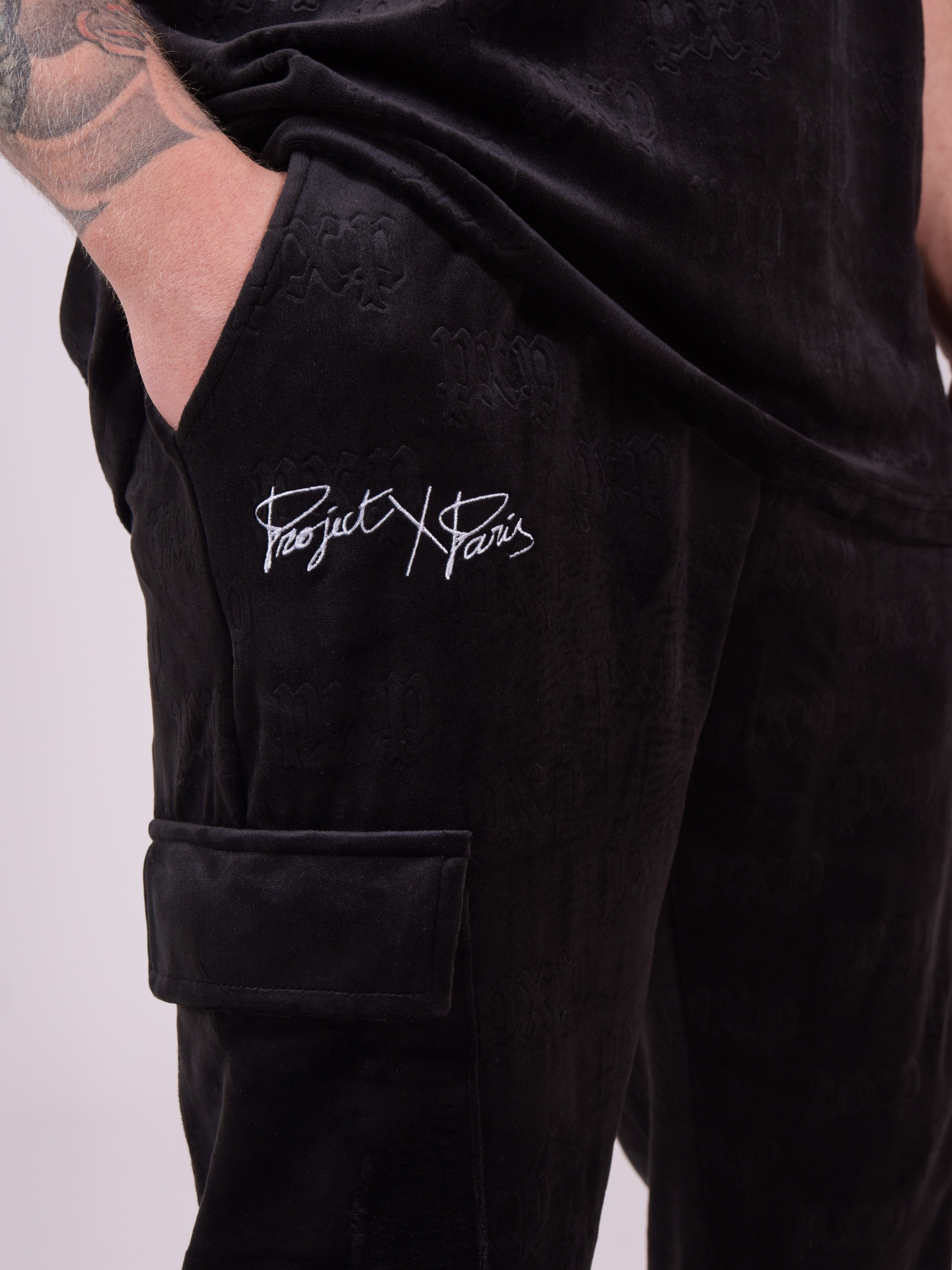 Waffle velvet jog pants-5