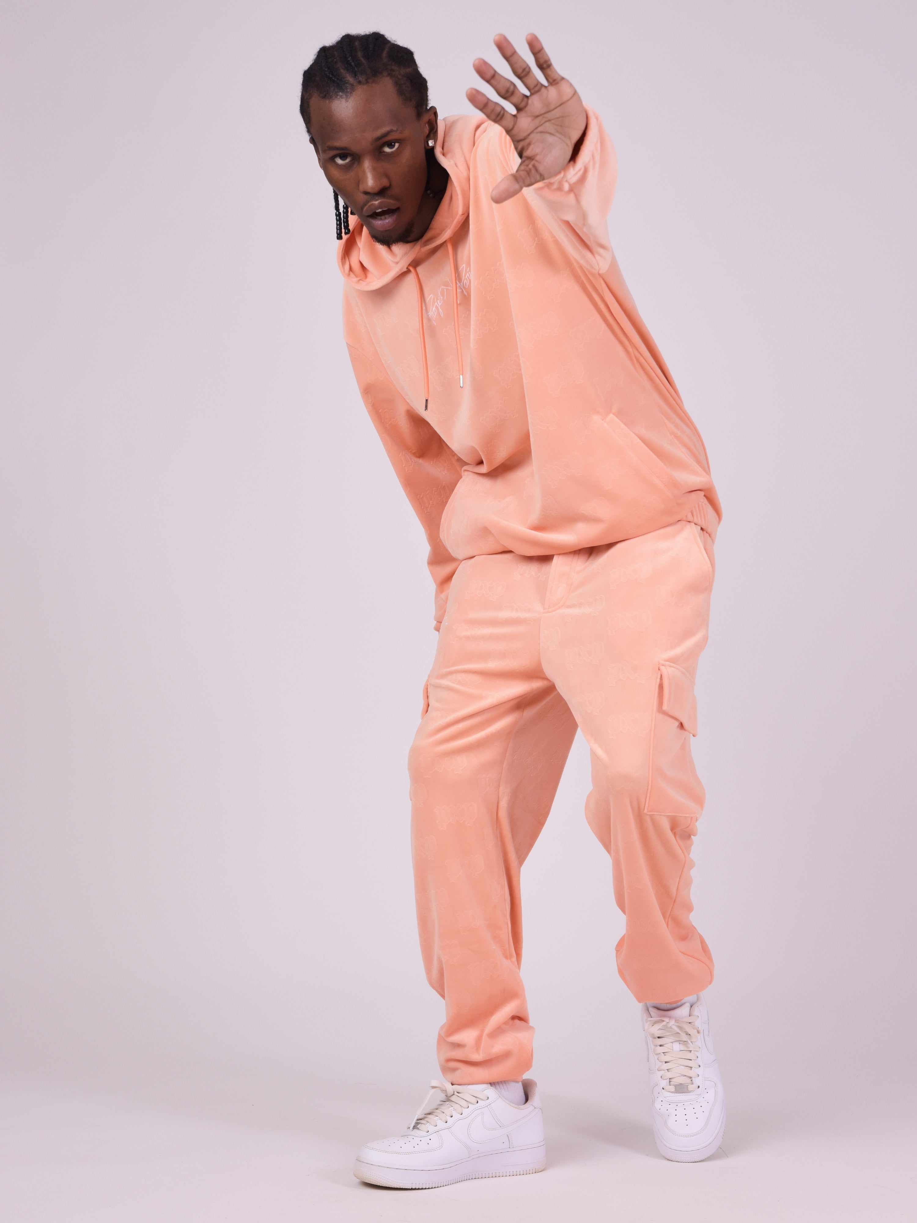 Waffle velvet jog pants-2