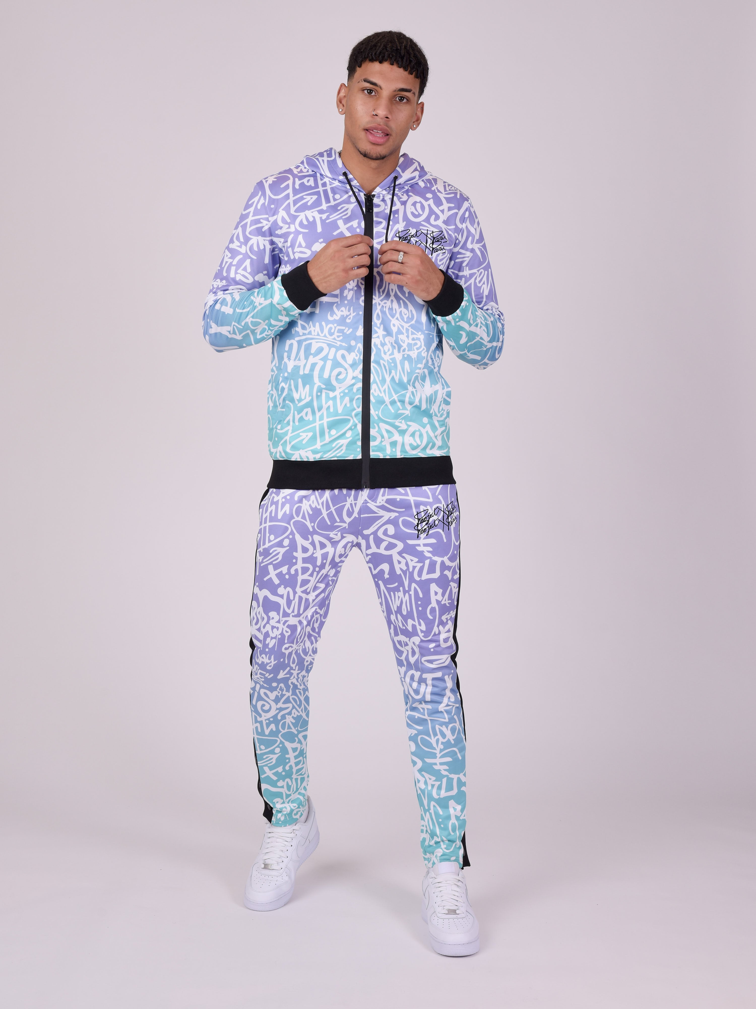 Gradient graffiti pants-4