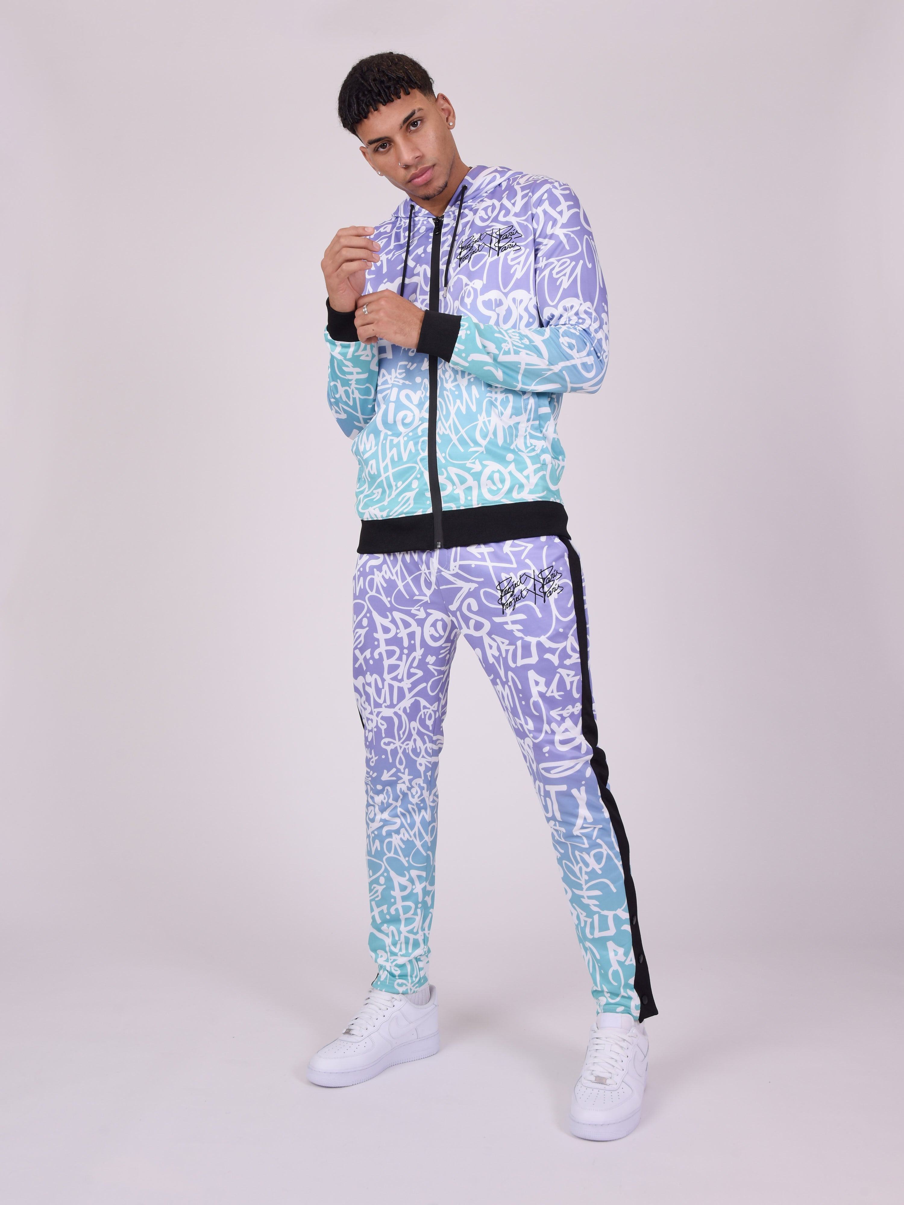 Gradient graffiti pants-6