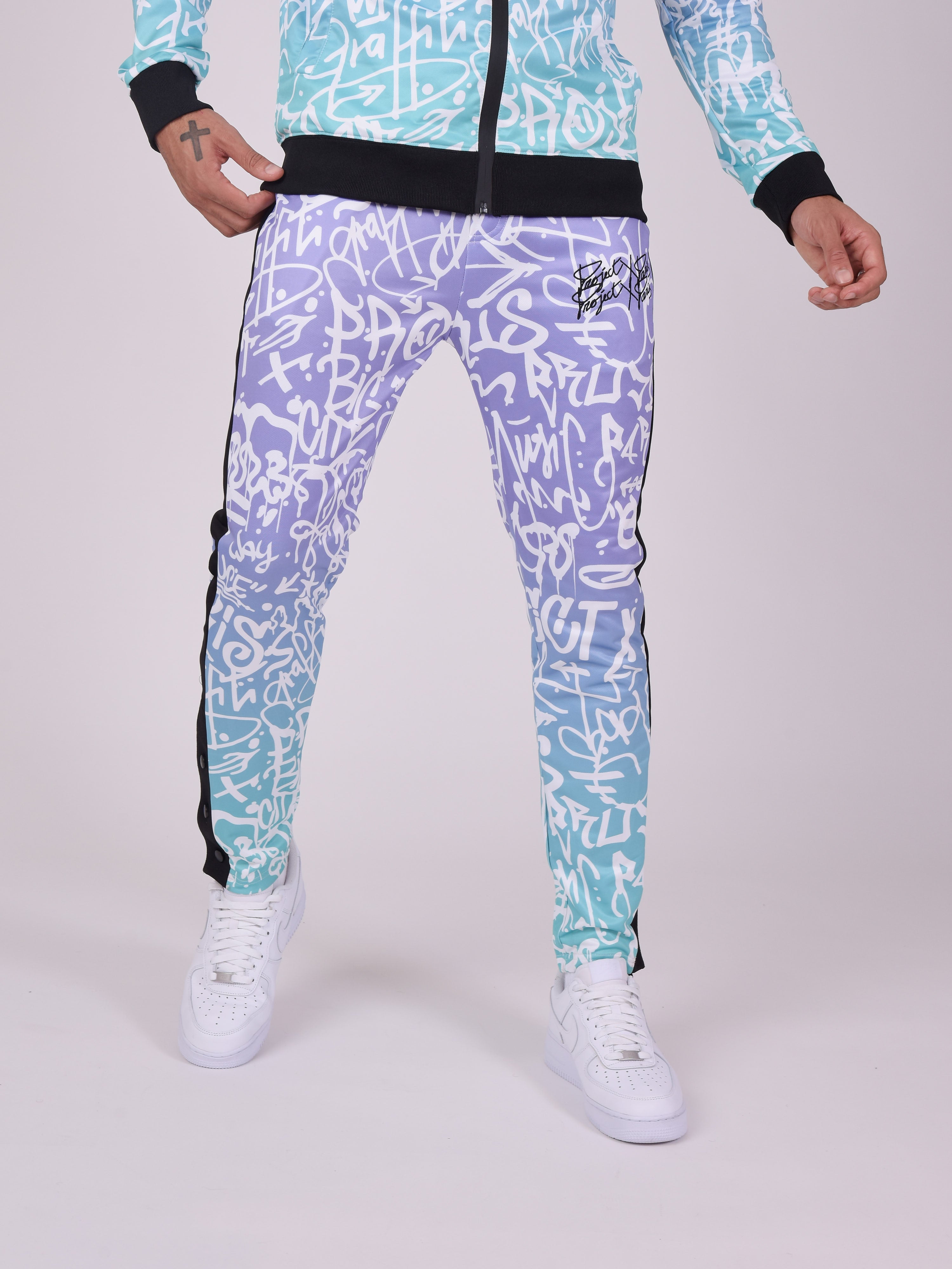 Gradient graffiti pants-3