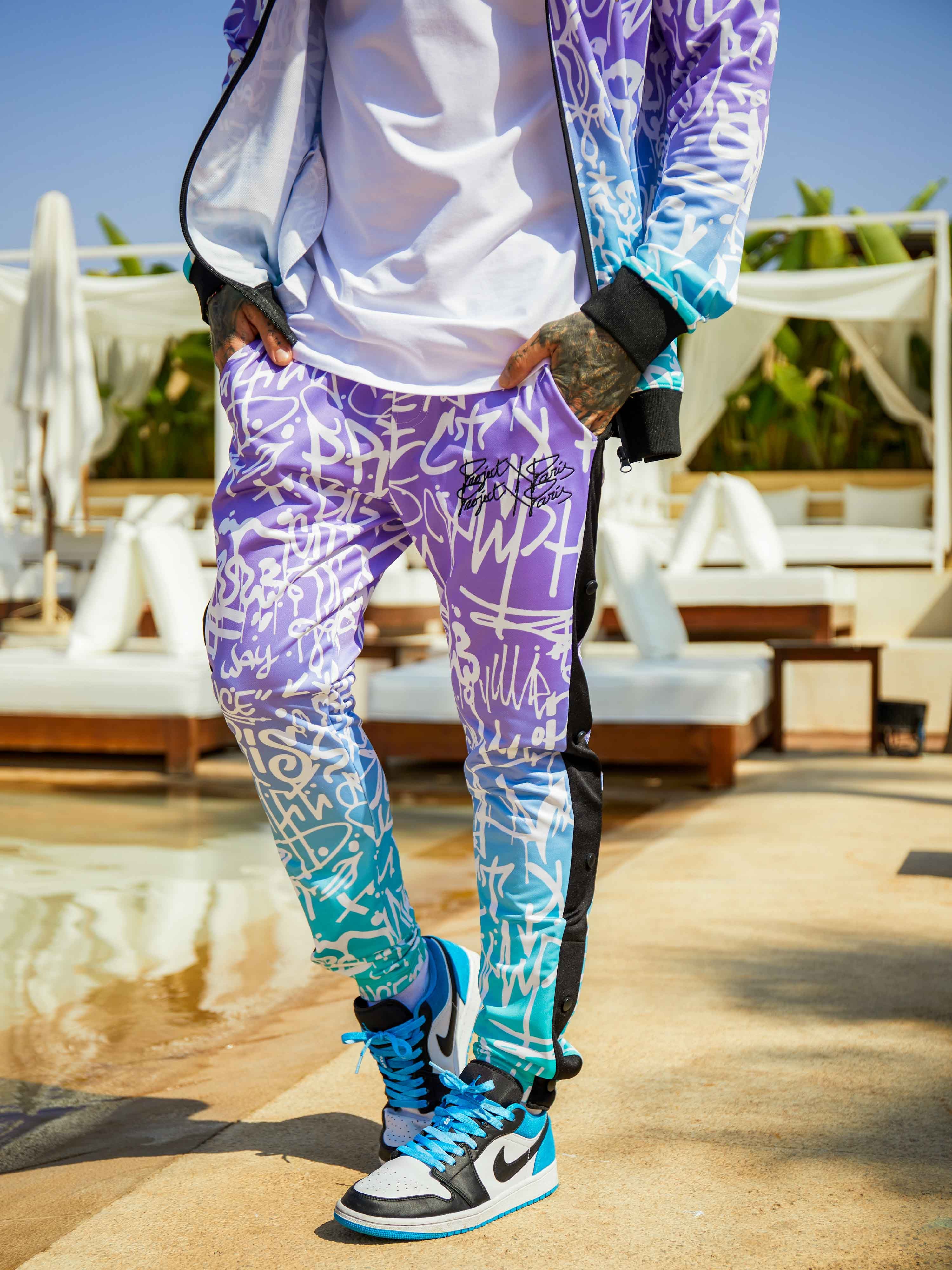 Gradient graffiti pants-2