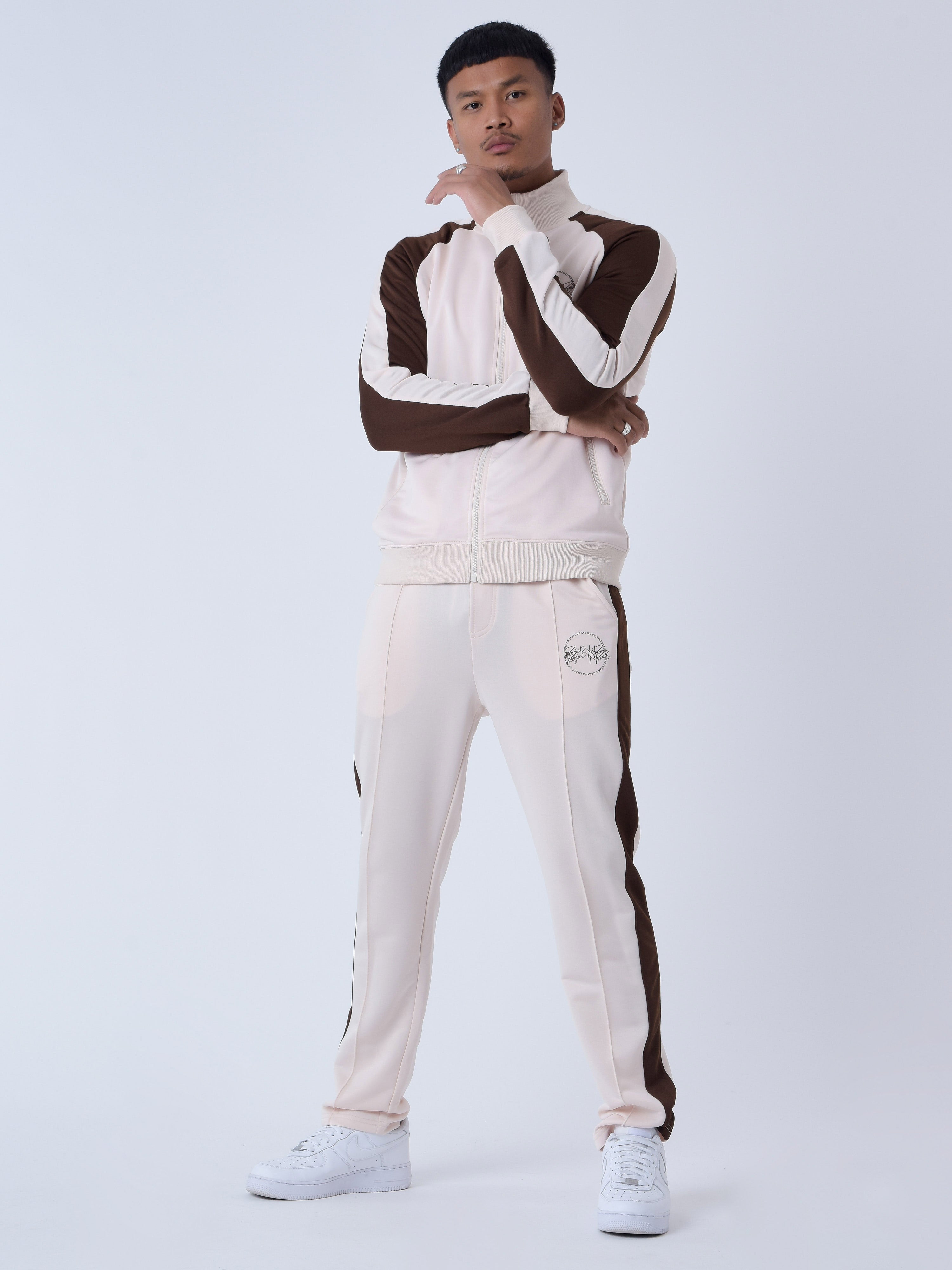 Two-tone panelled pants-2