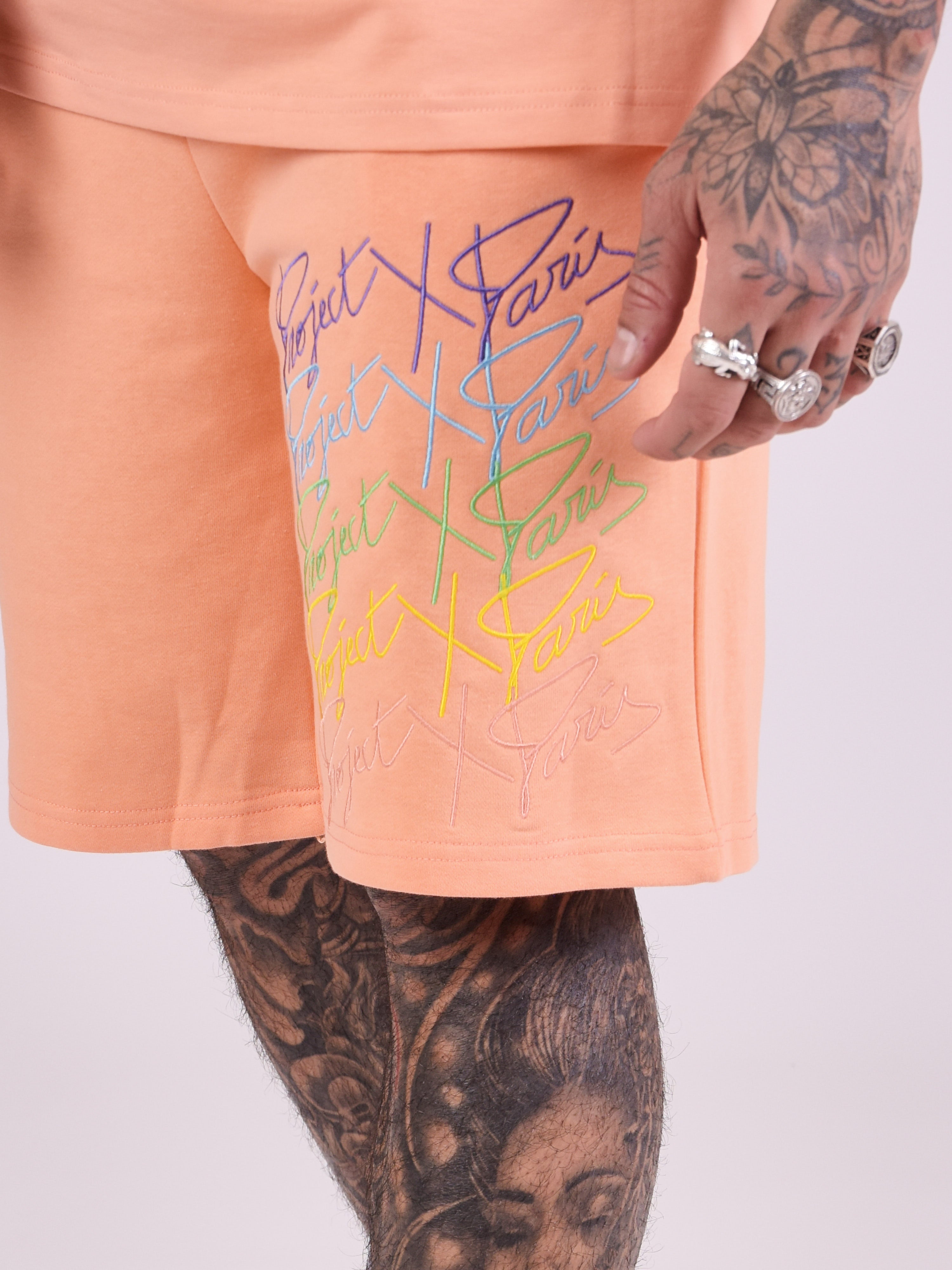 Oversize rainbow logos shorts-4