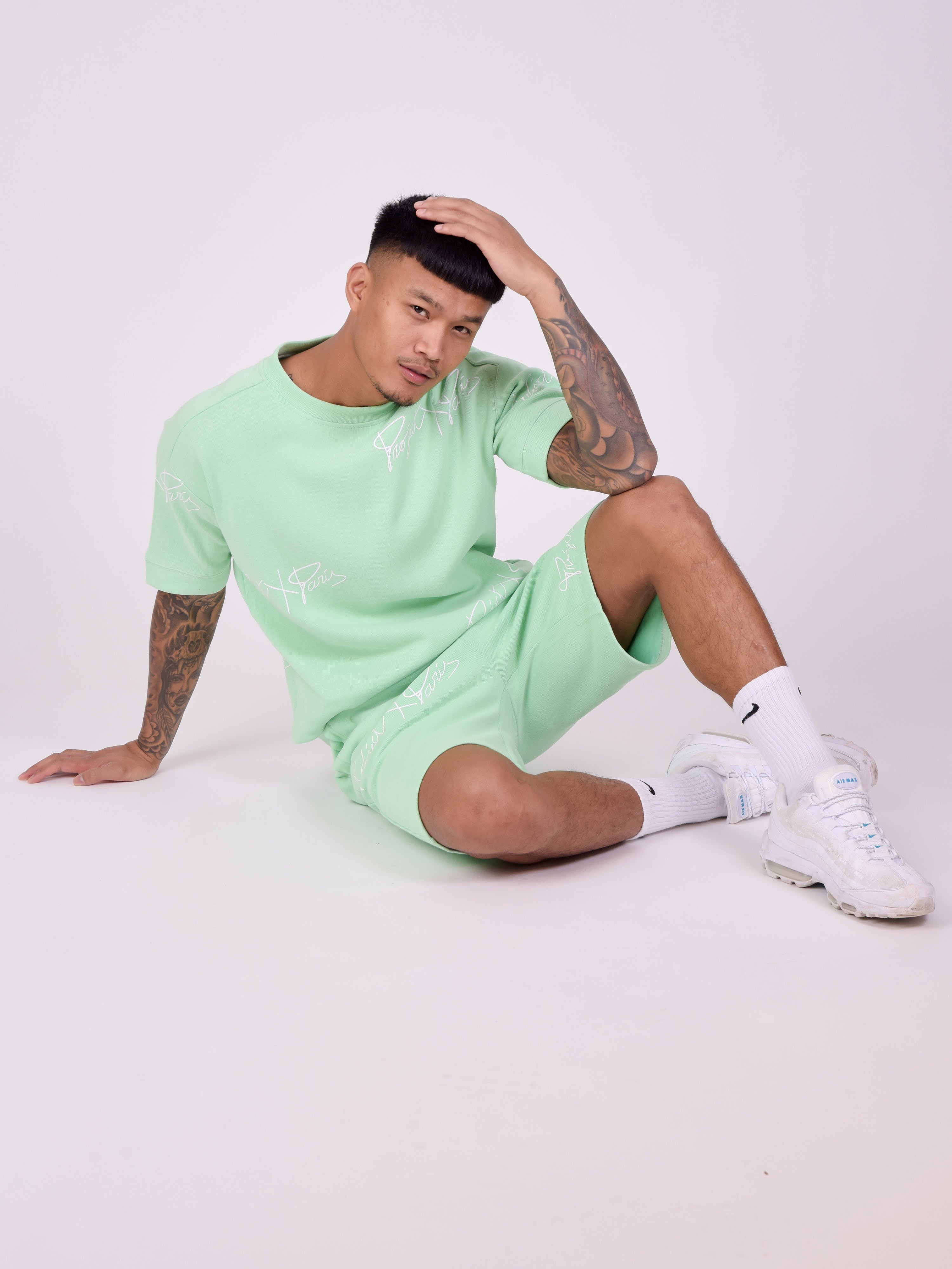 Short blødt mesh med logo print-2