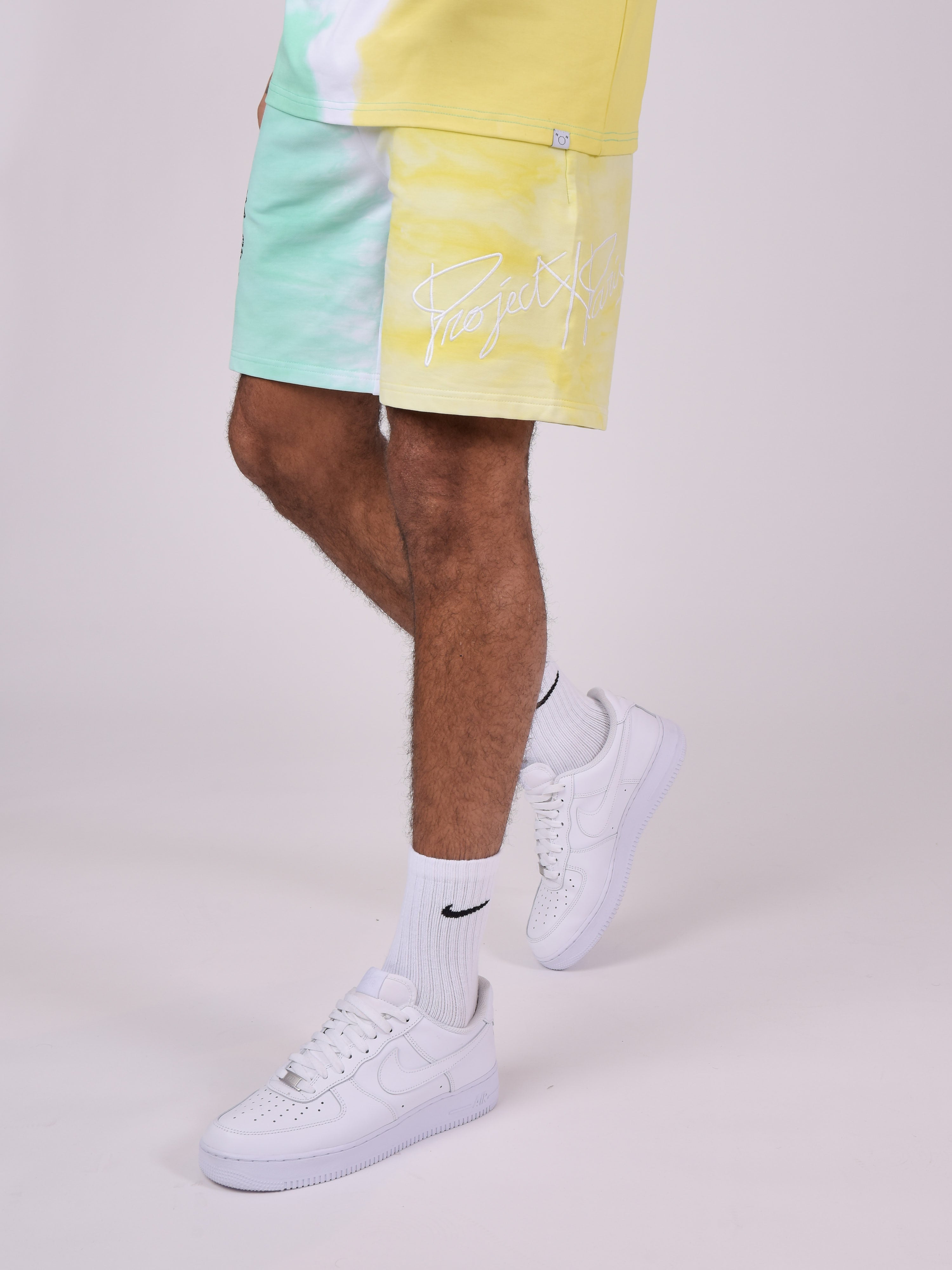 Bicolour gradient smiley shorts-4