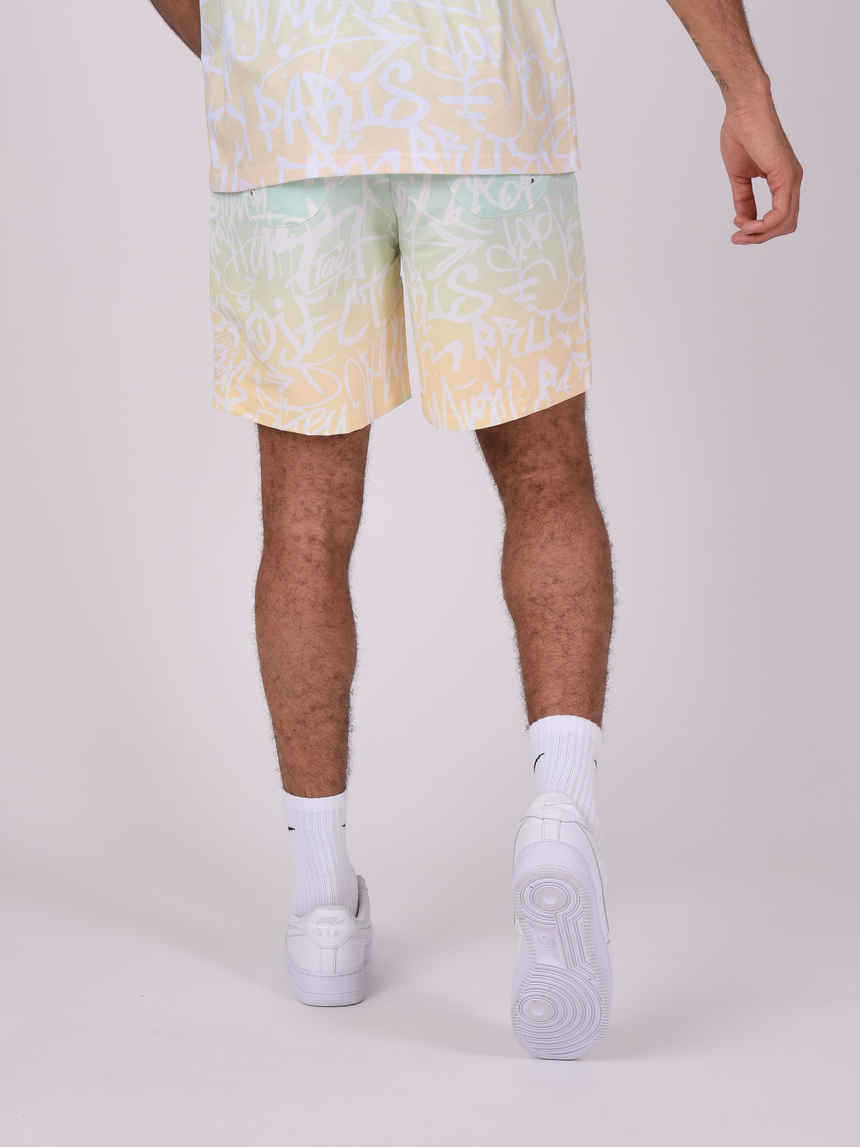 Graffiti gradient shorts-6