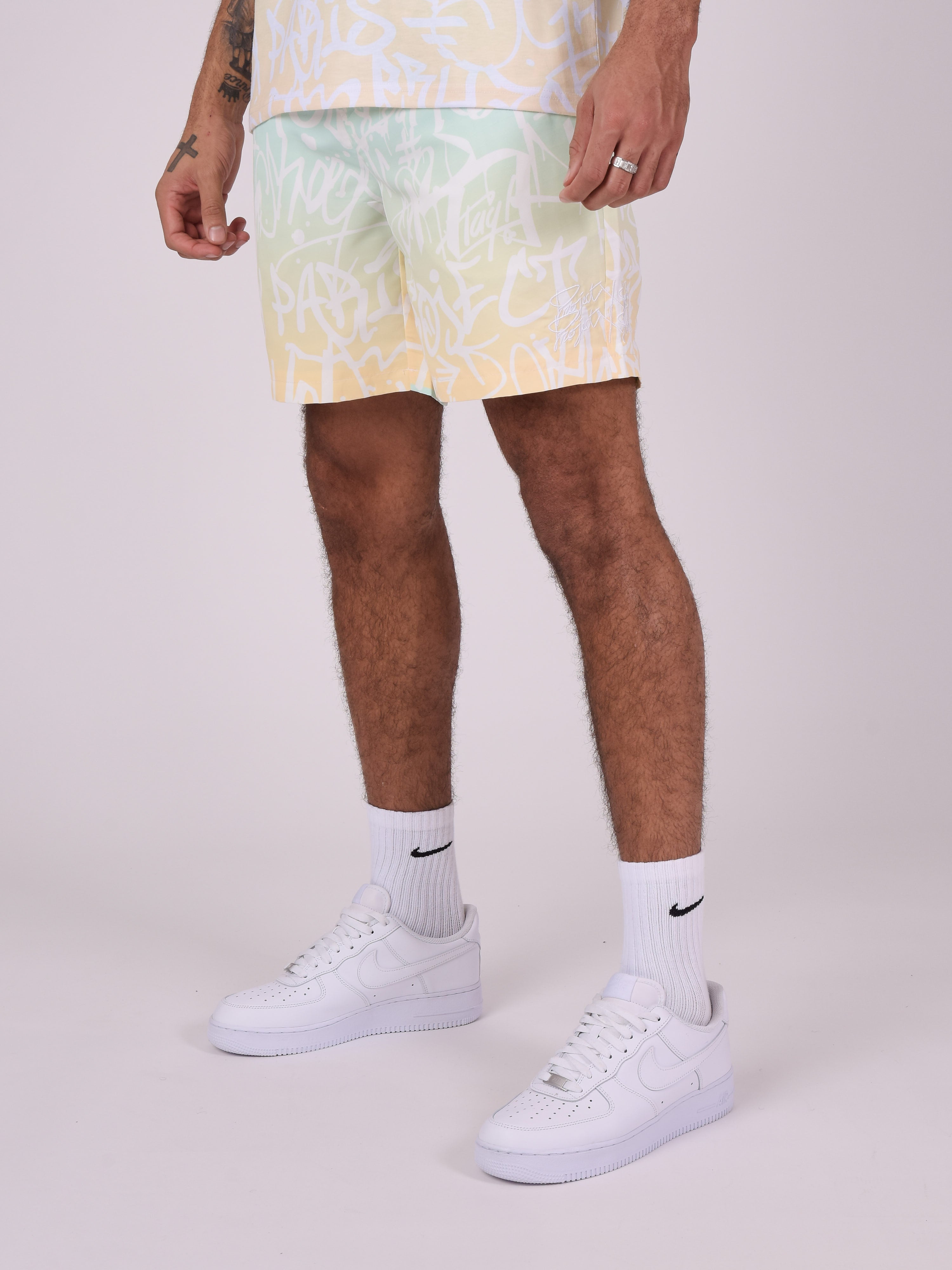 Graffiti gradient shorts-5