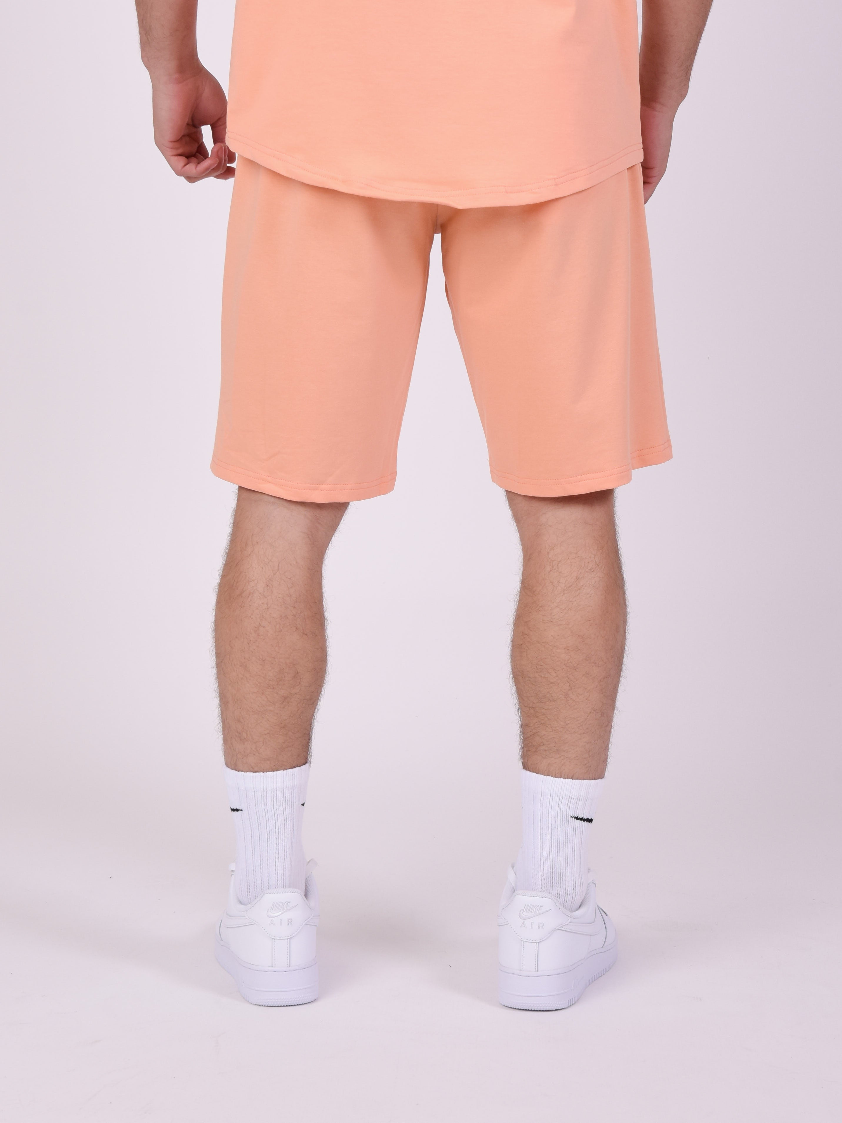 Ensfarvet shorts med logo bånd-5