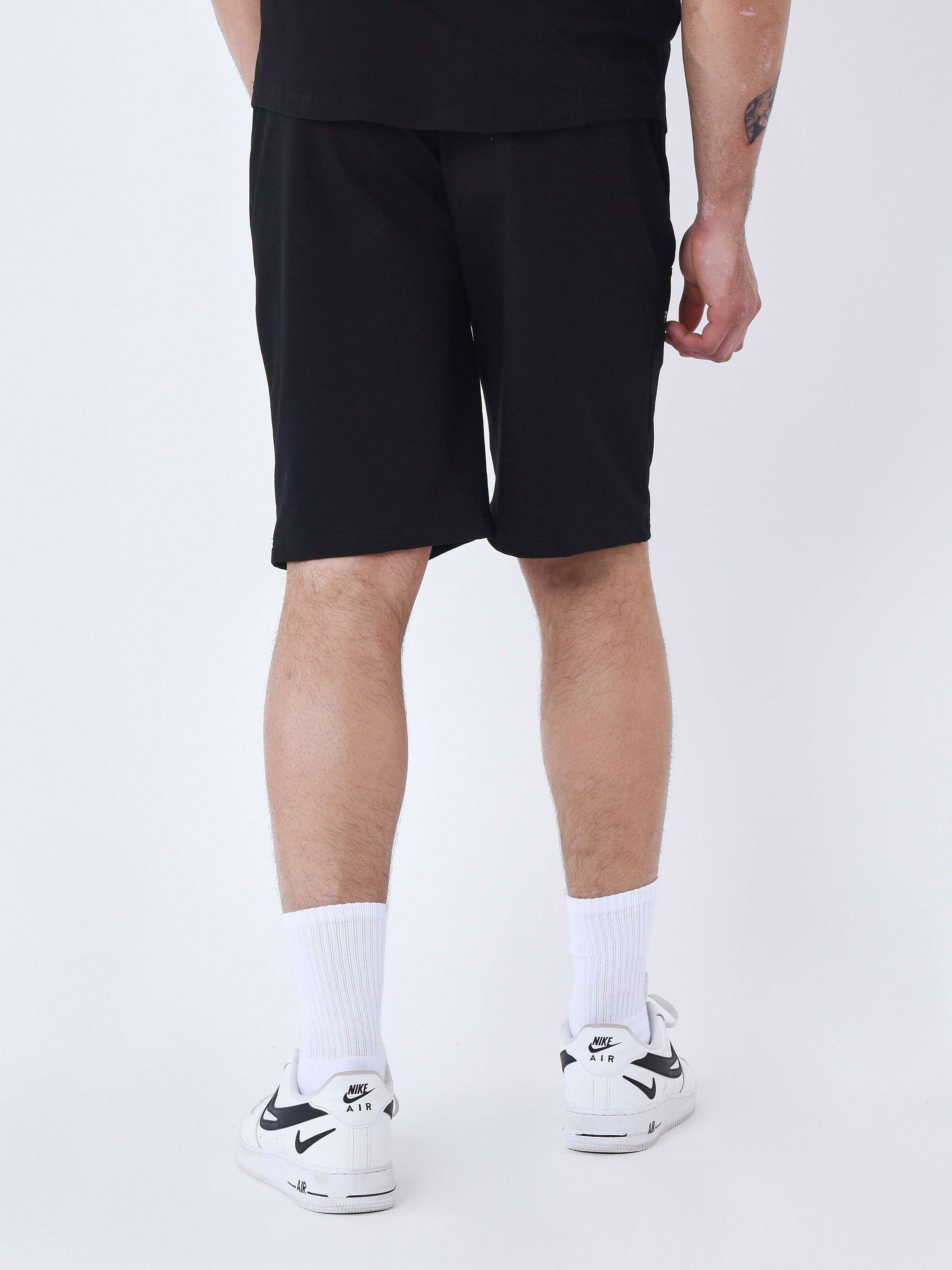 Plain shorts with logo band-11