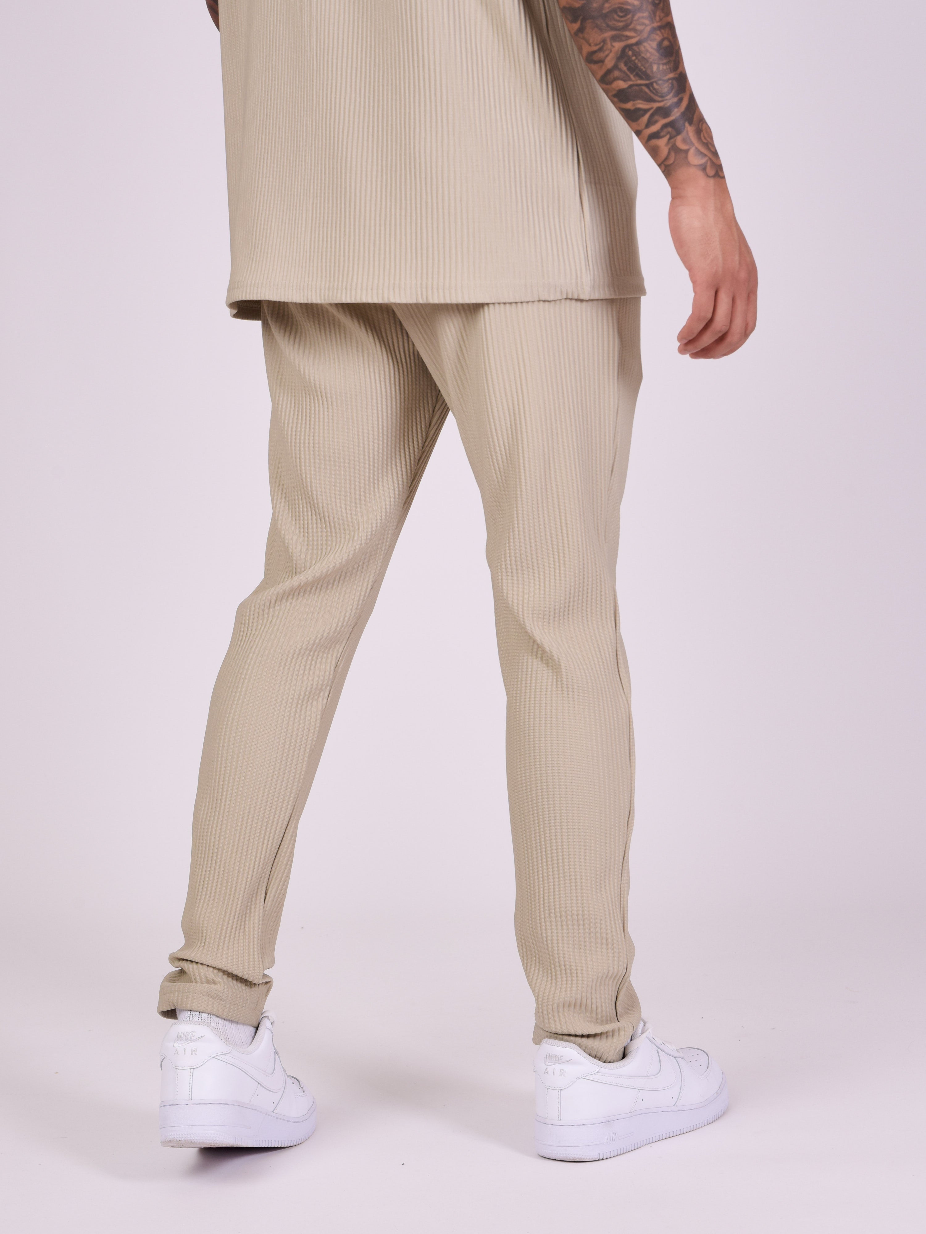 Textured fabric trousers-5