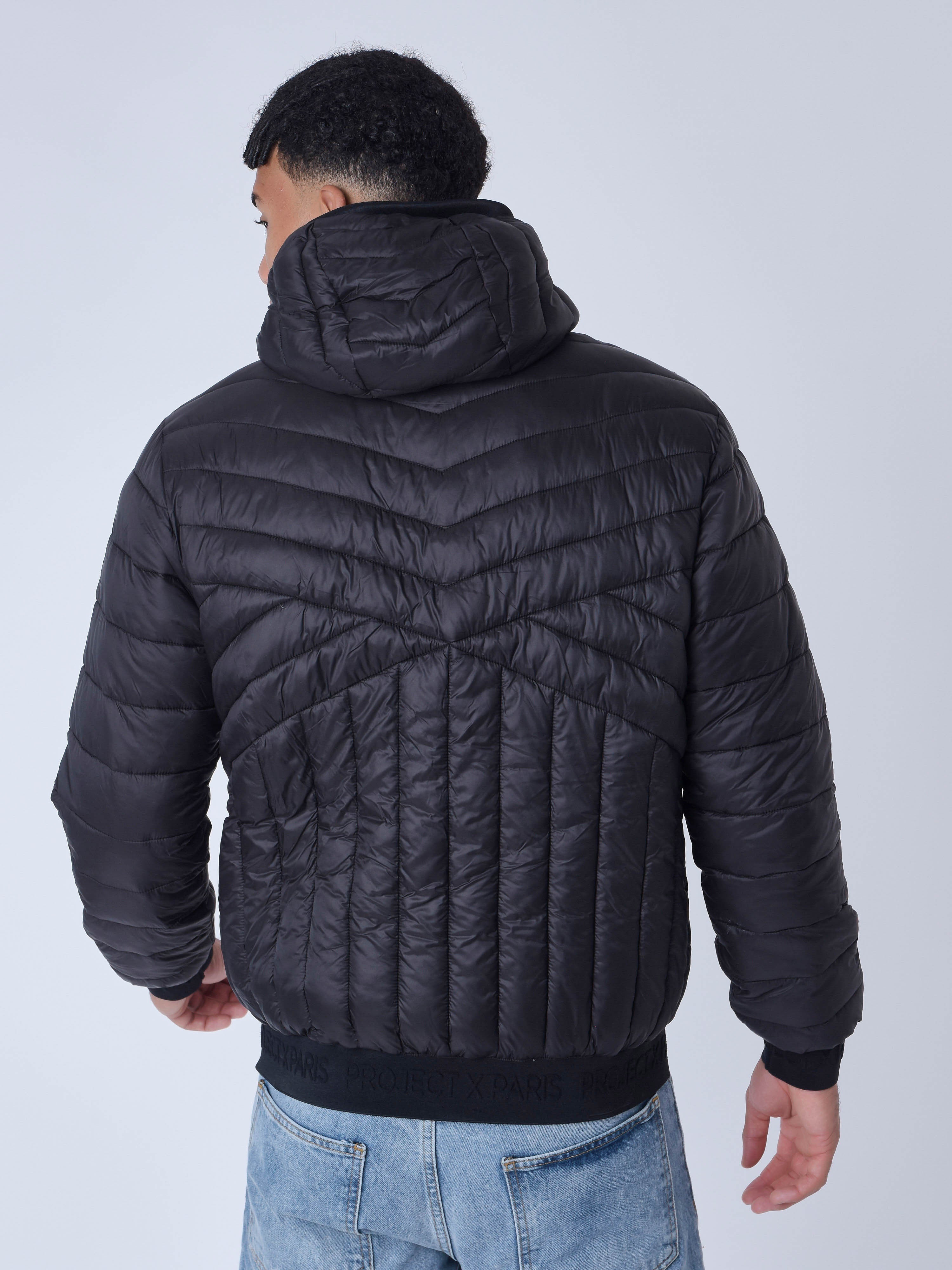 Geometric quilted down jacket-2