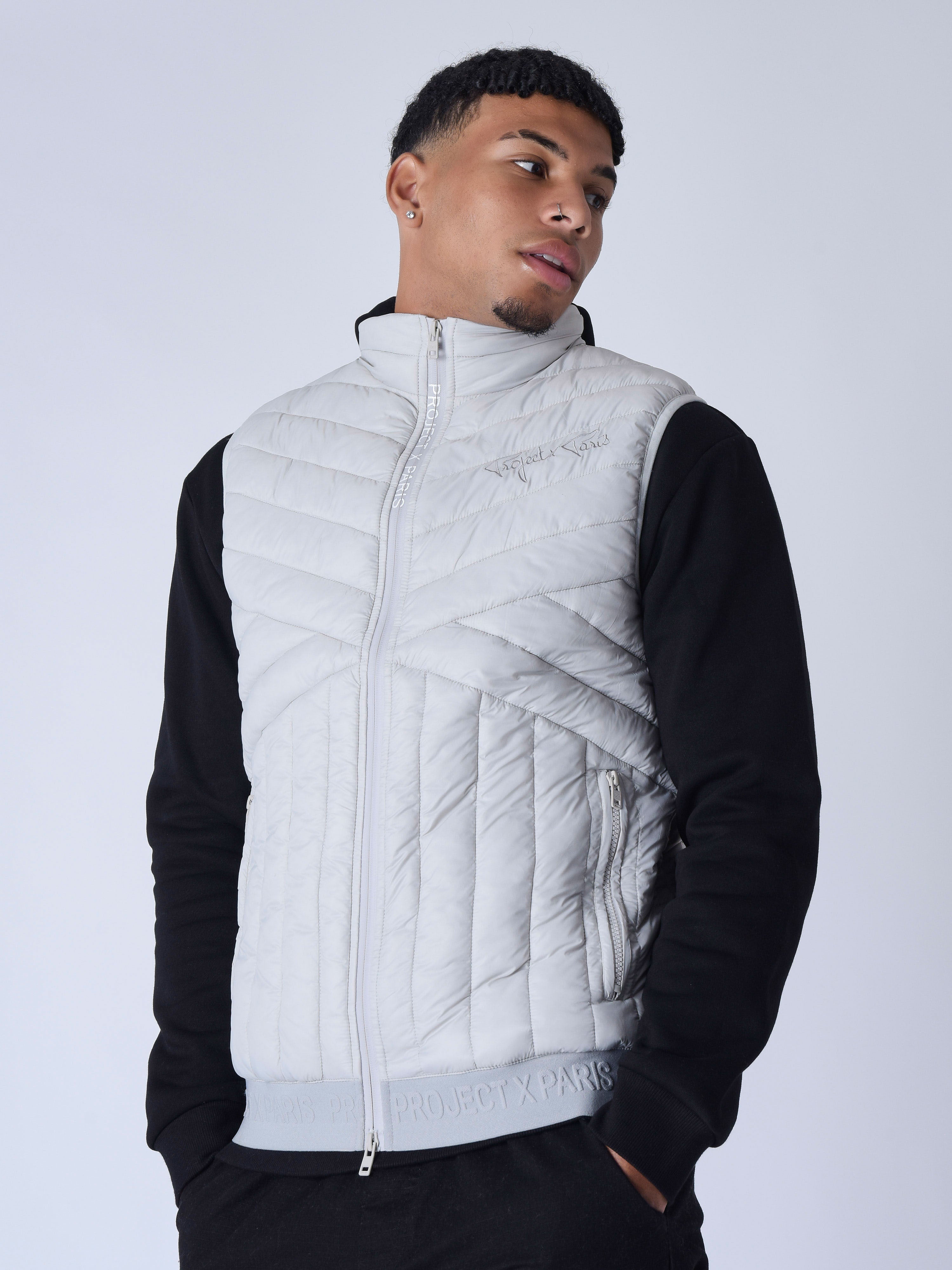 Geometric quilted vest-1