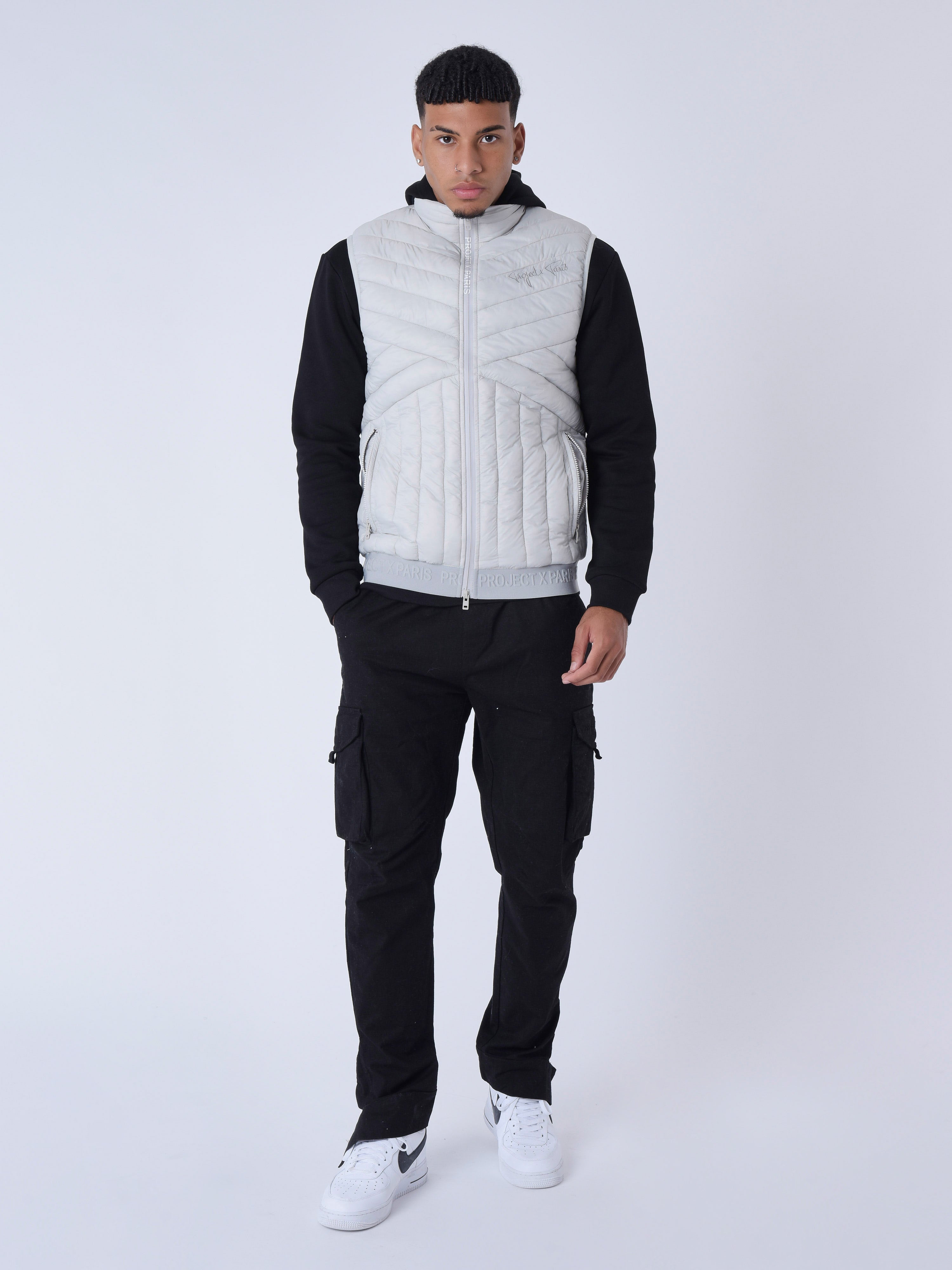 Geometric quilted vest-3