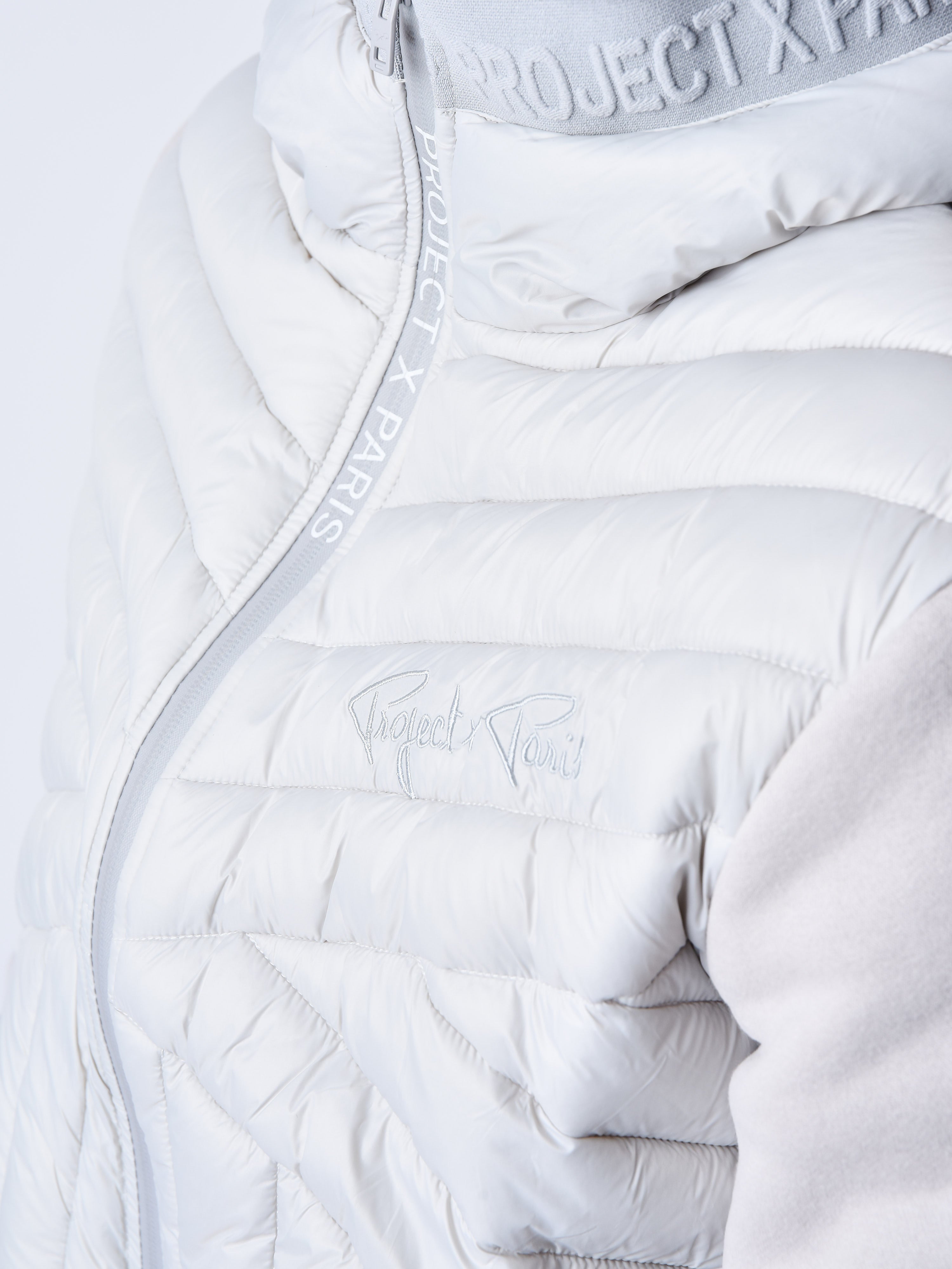 Geometric quilted two-tone puffer jacket-5