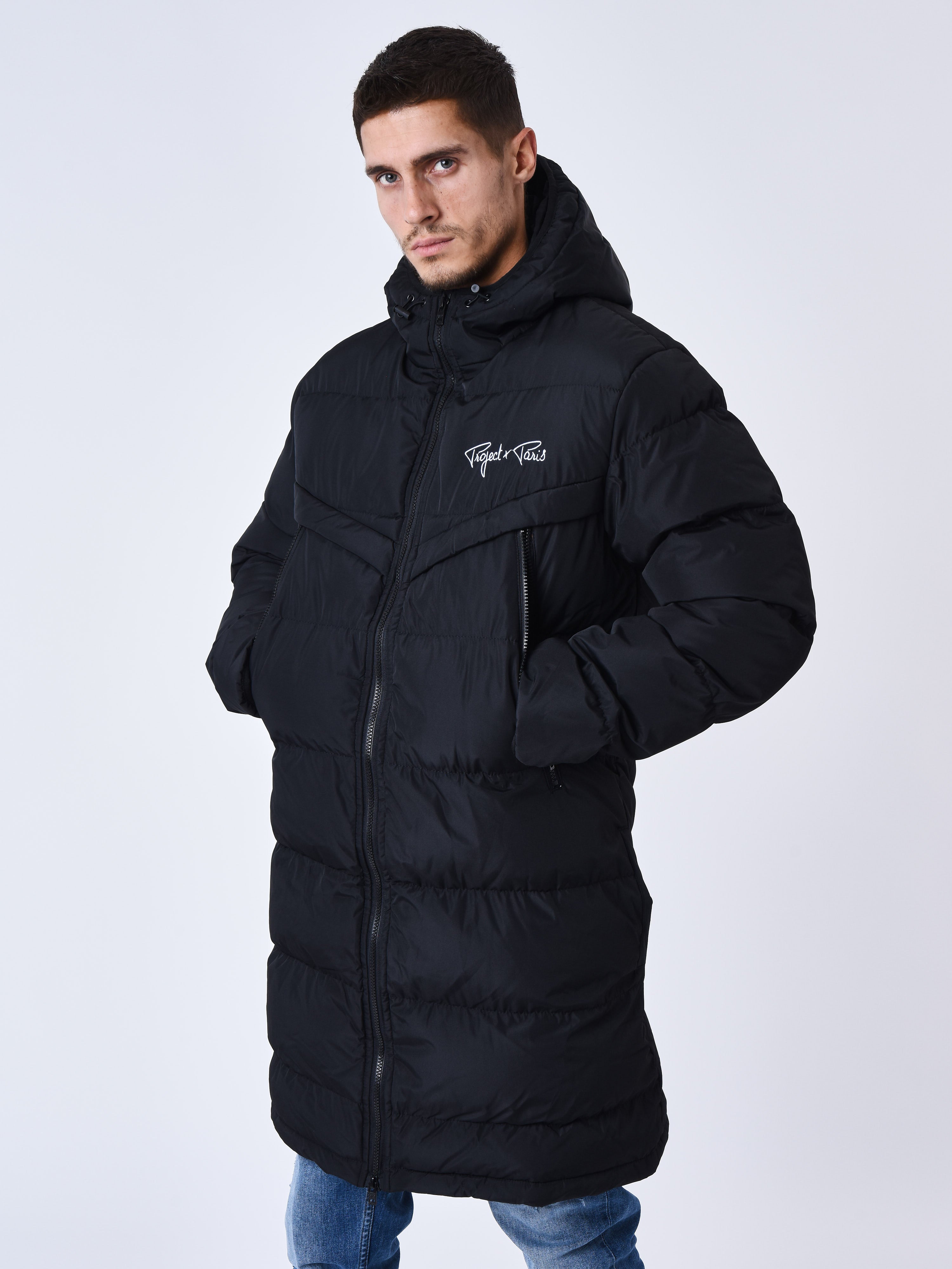 Long Hooded Puffer Jacket-1