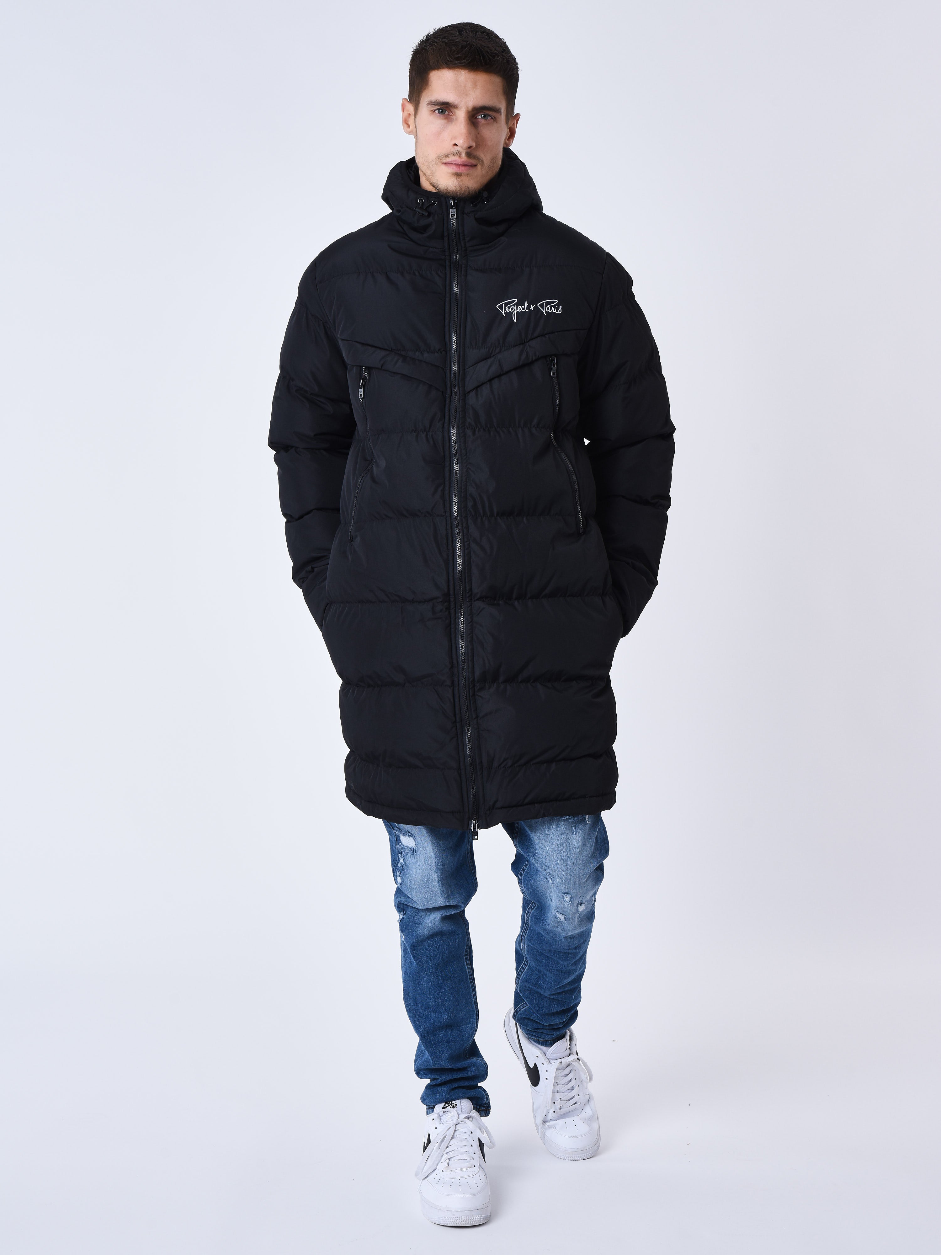 Long Hooded Puffer Jacket-4