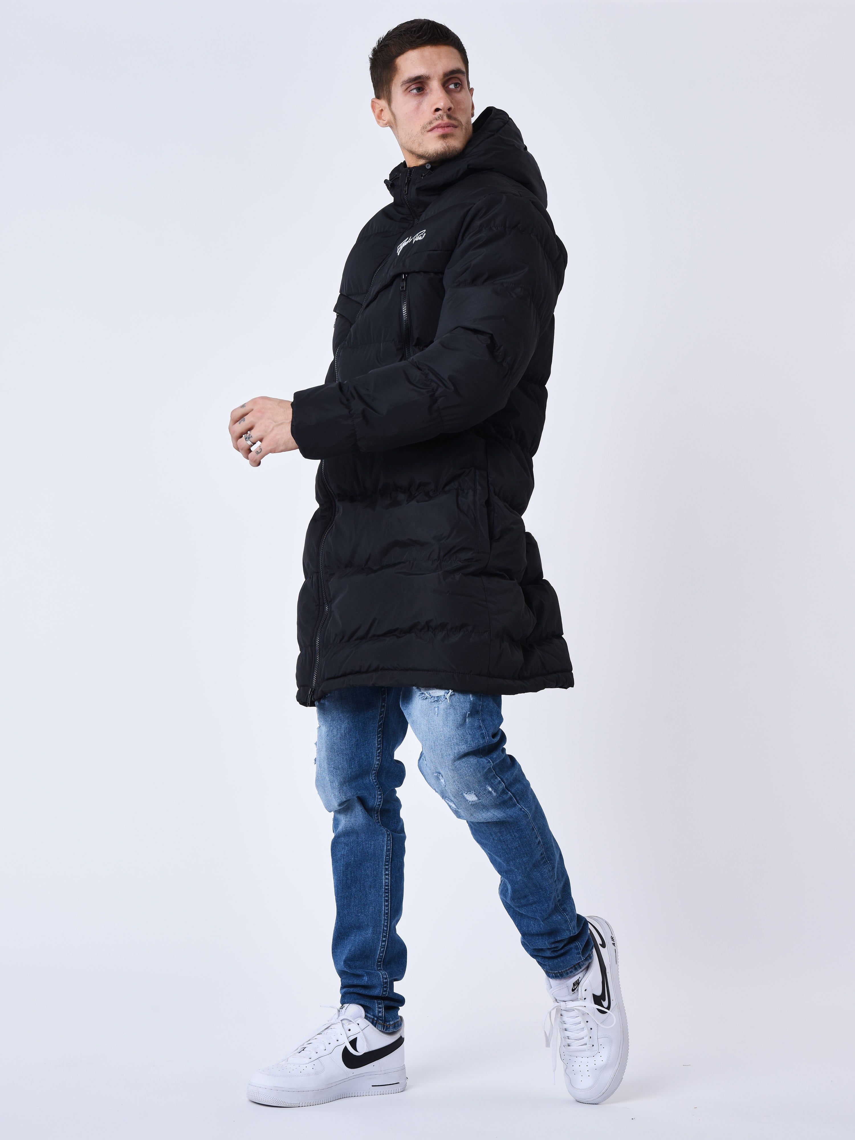 Long Hooded Puffer Jacket-2