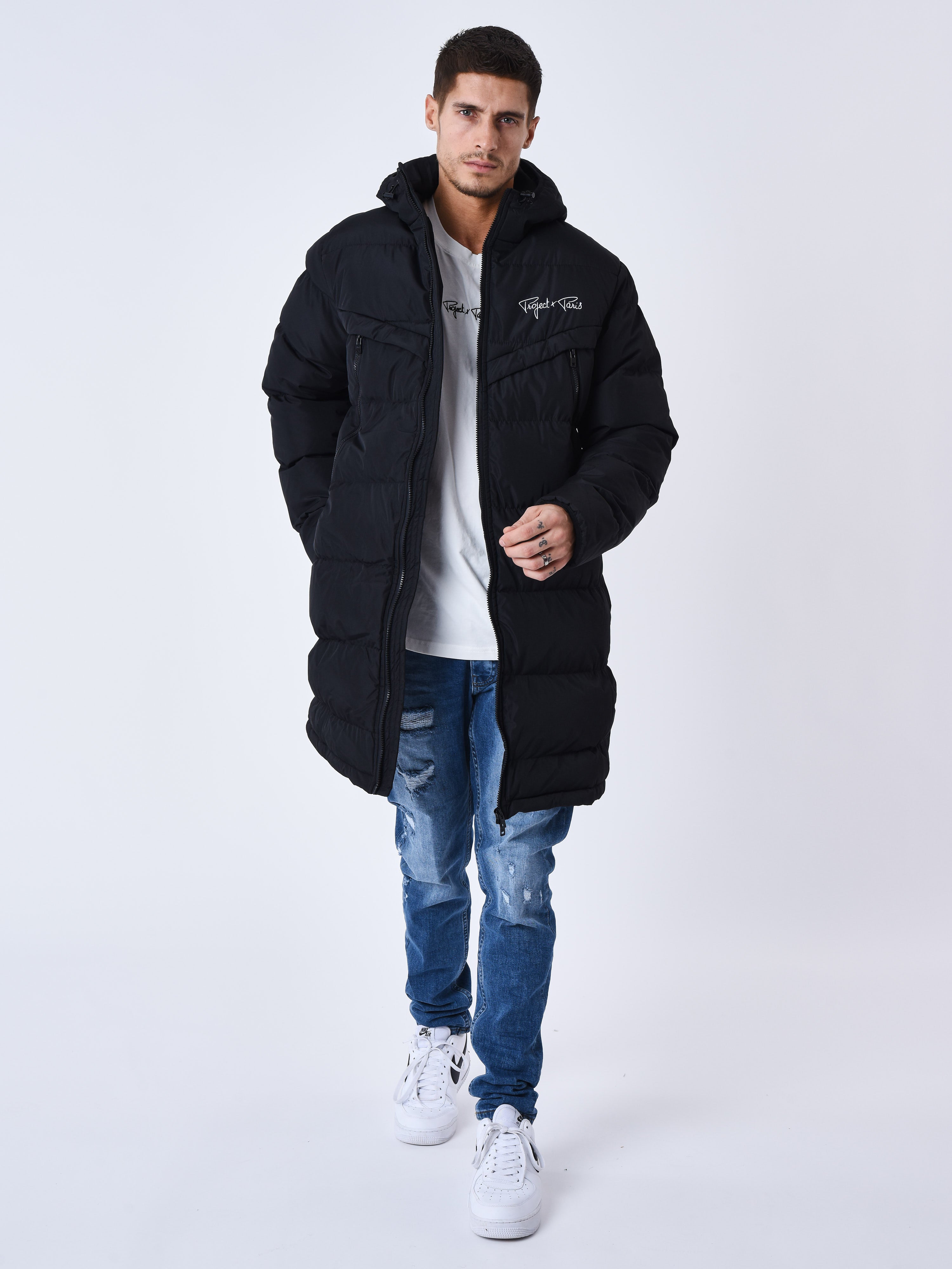 Long Hooded Puffer Jacket-7