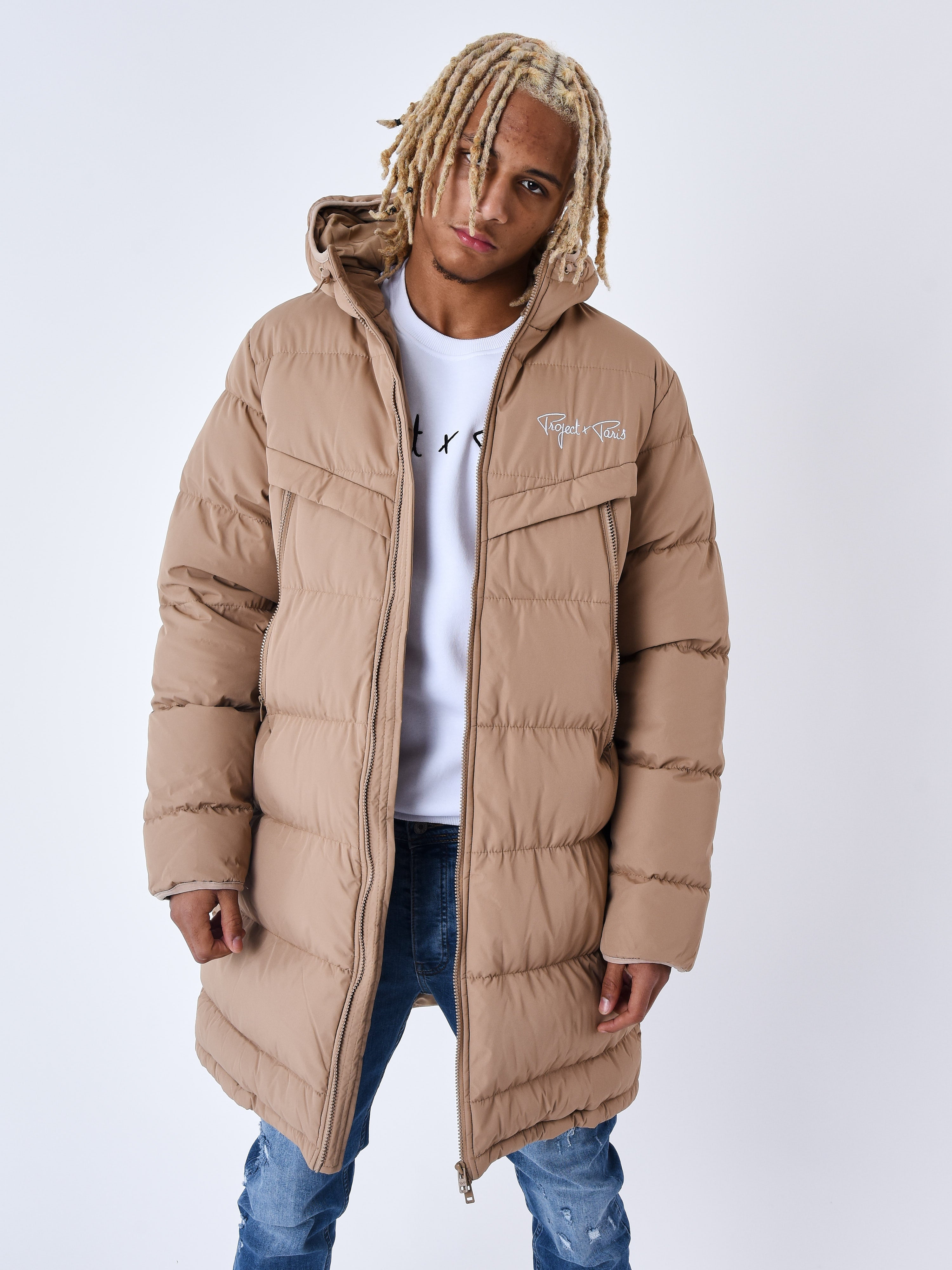 Long Hooded Puffer Jacket-3