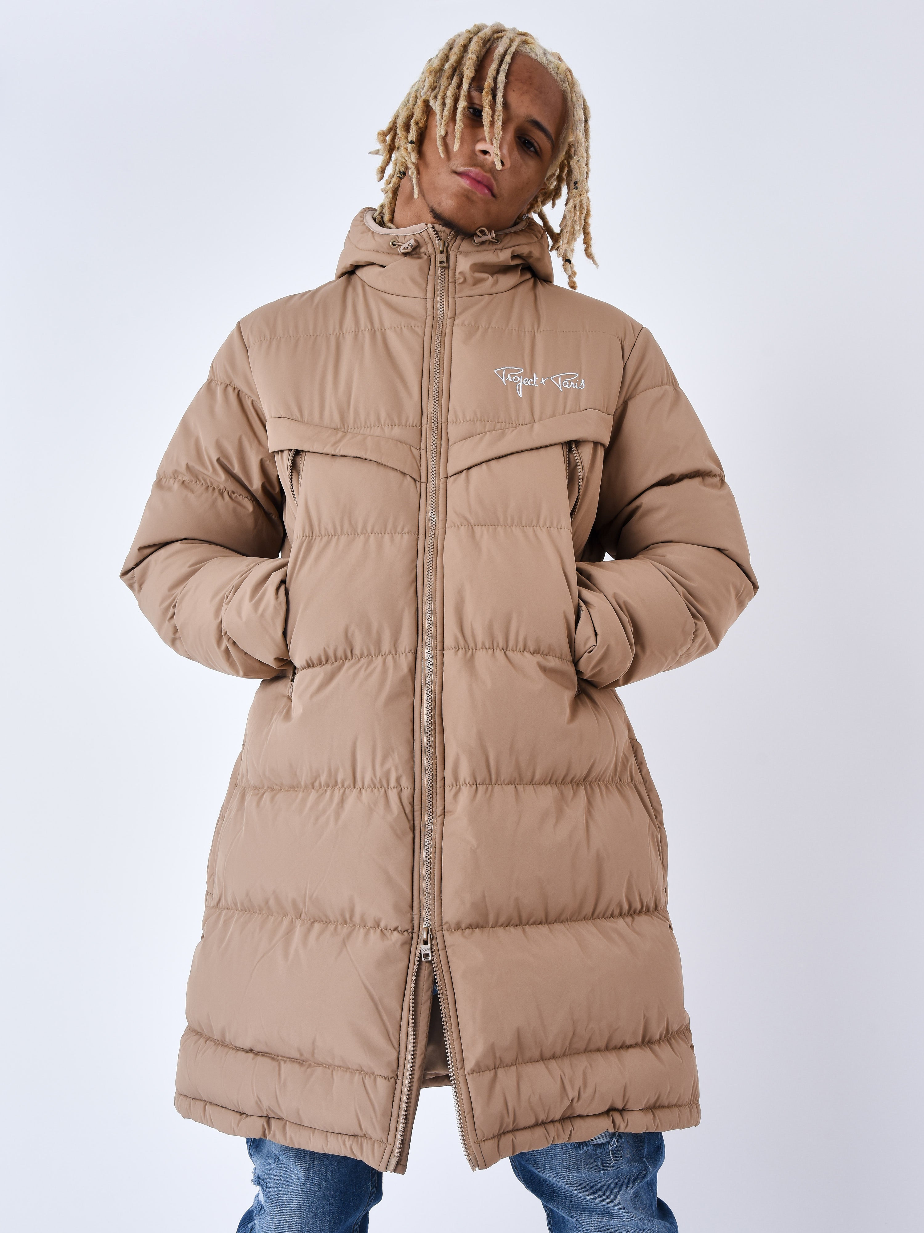 Long Hooded Puffer Jacket-1