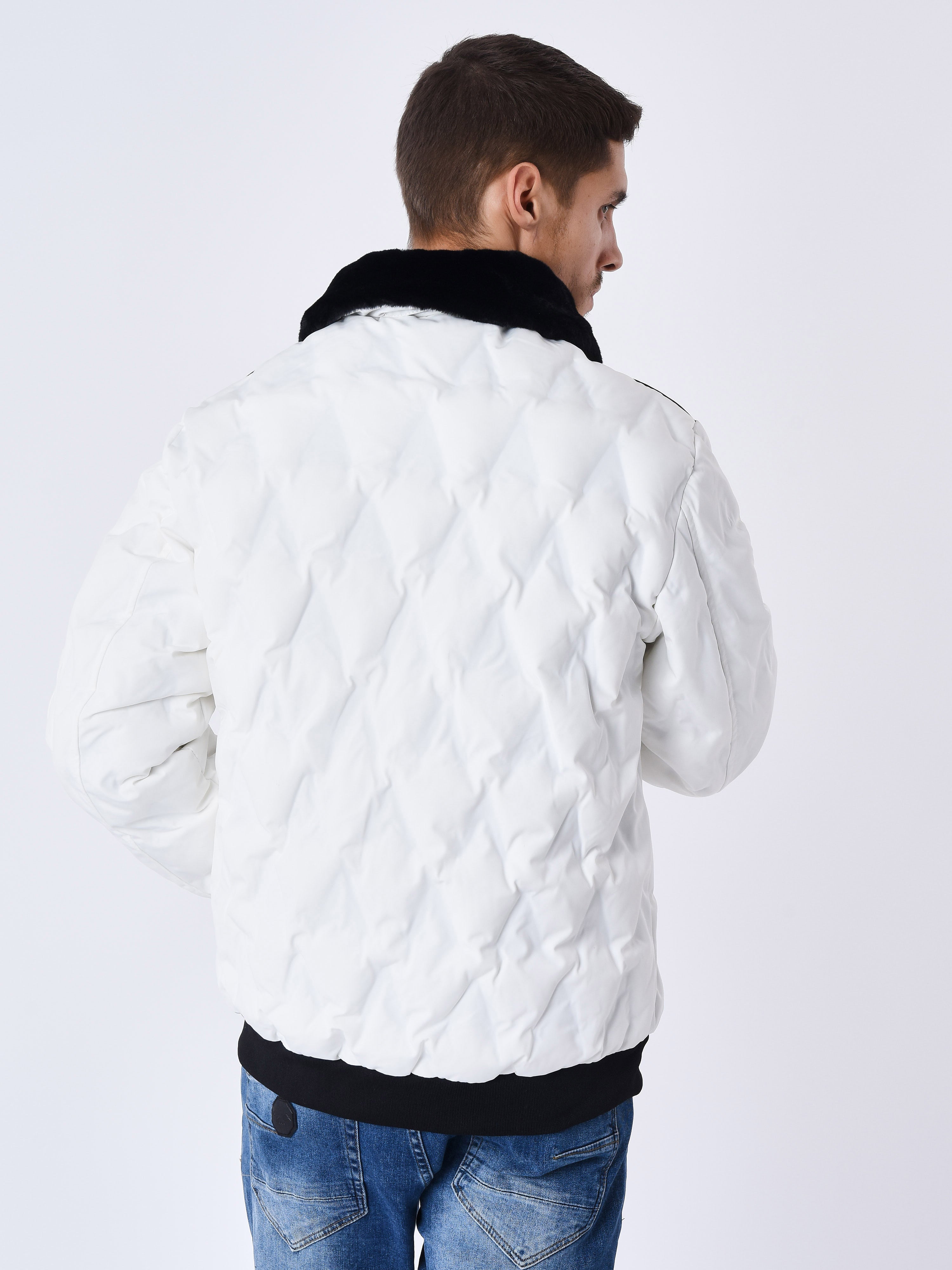 Veste matelassée col aviateur fourrure-5