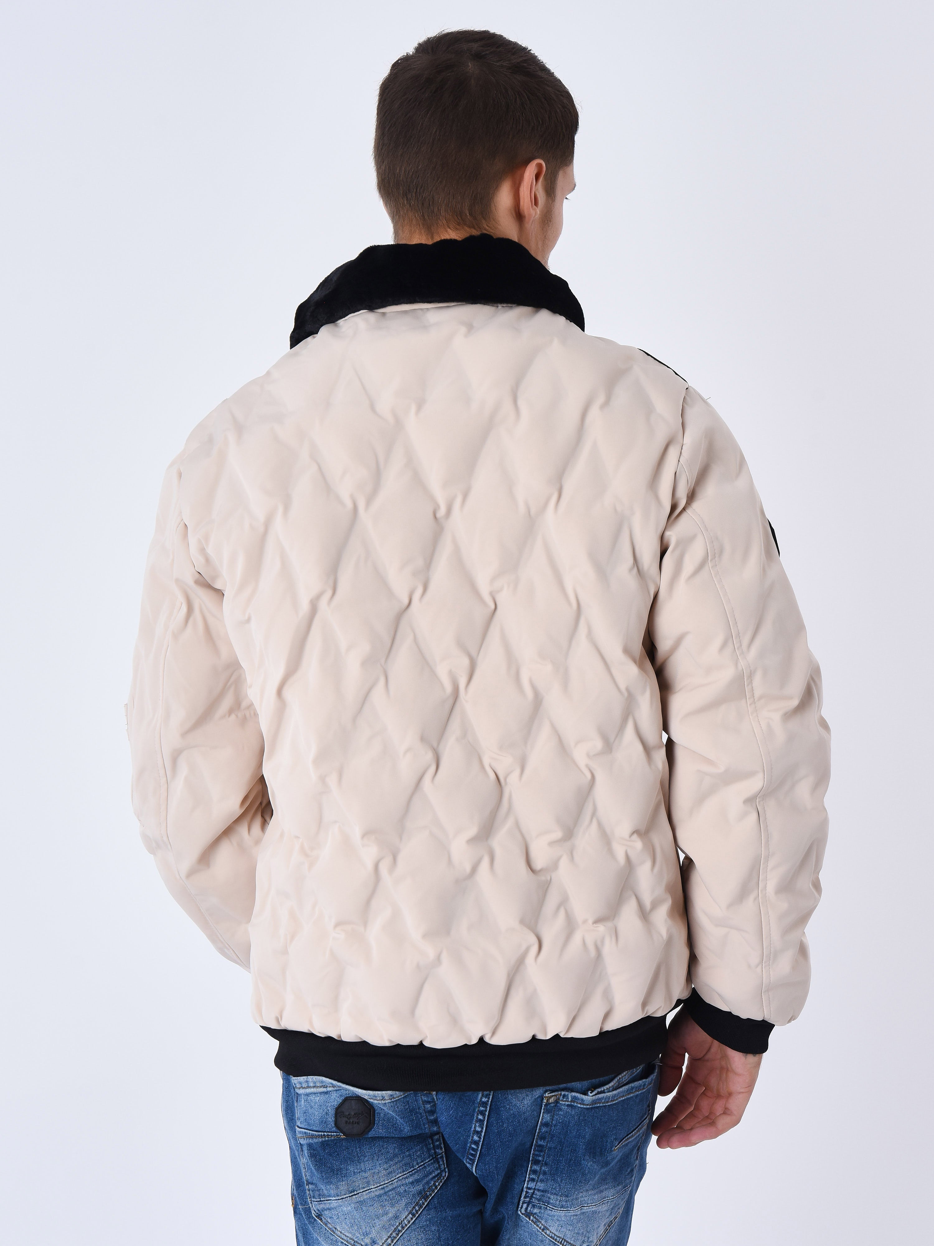 Veste matelassée col aviateur fourrure-5