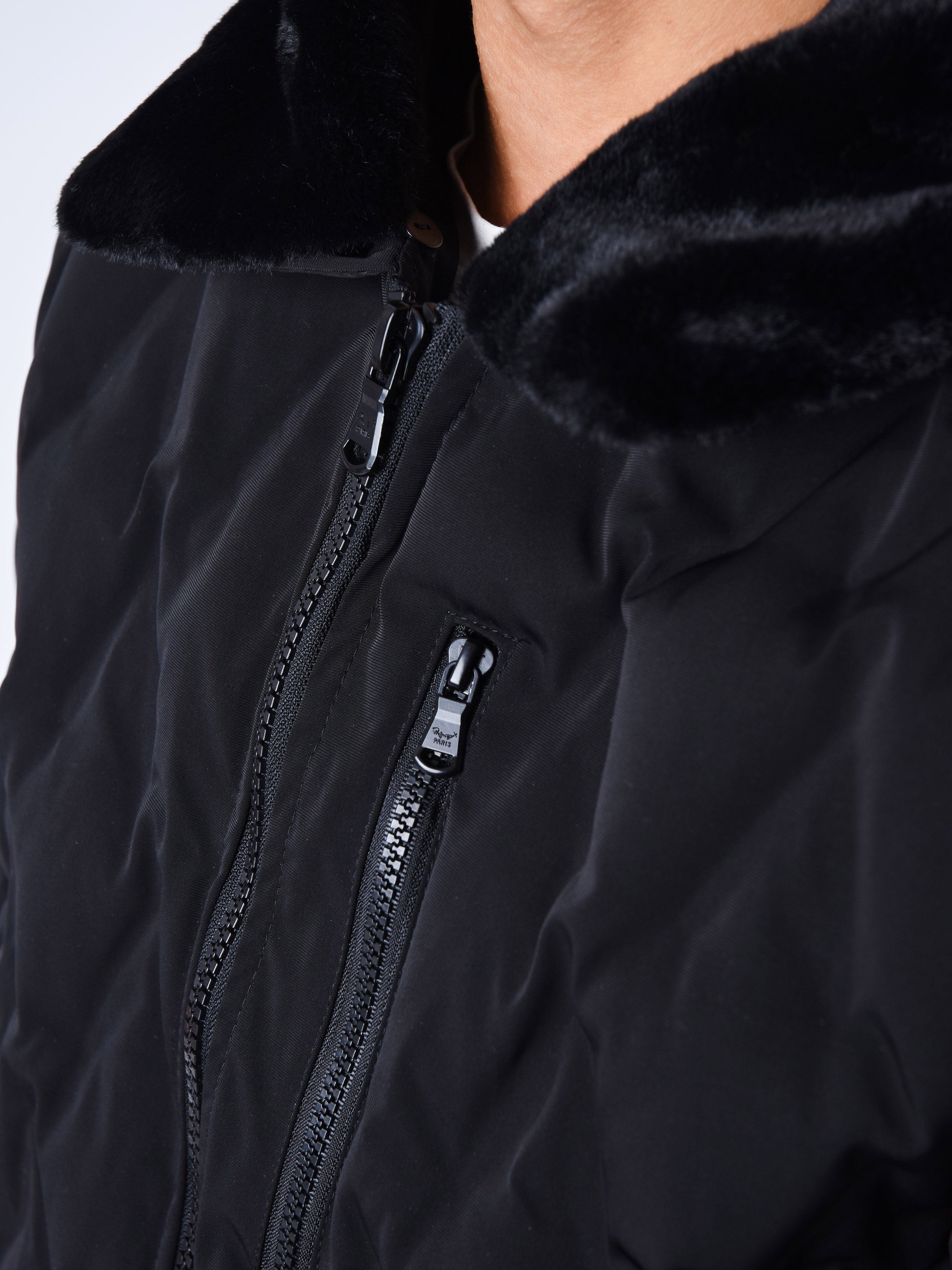 Veste matelassée col aviateur fourrure-6