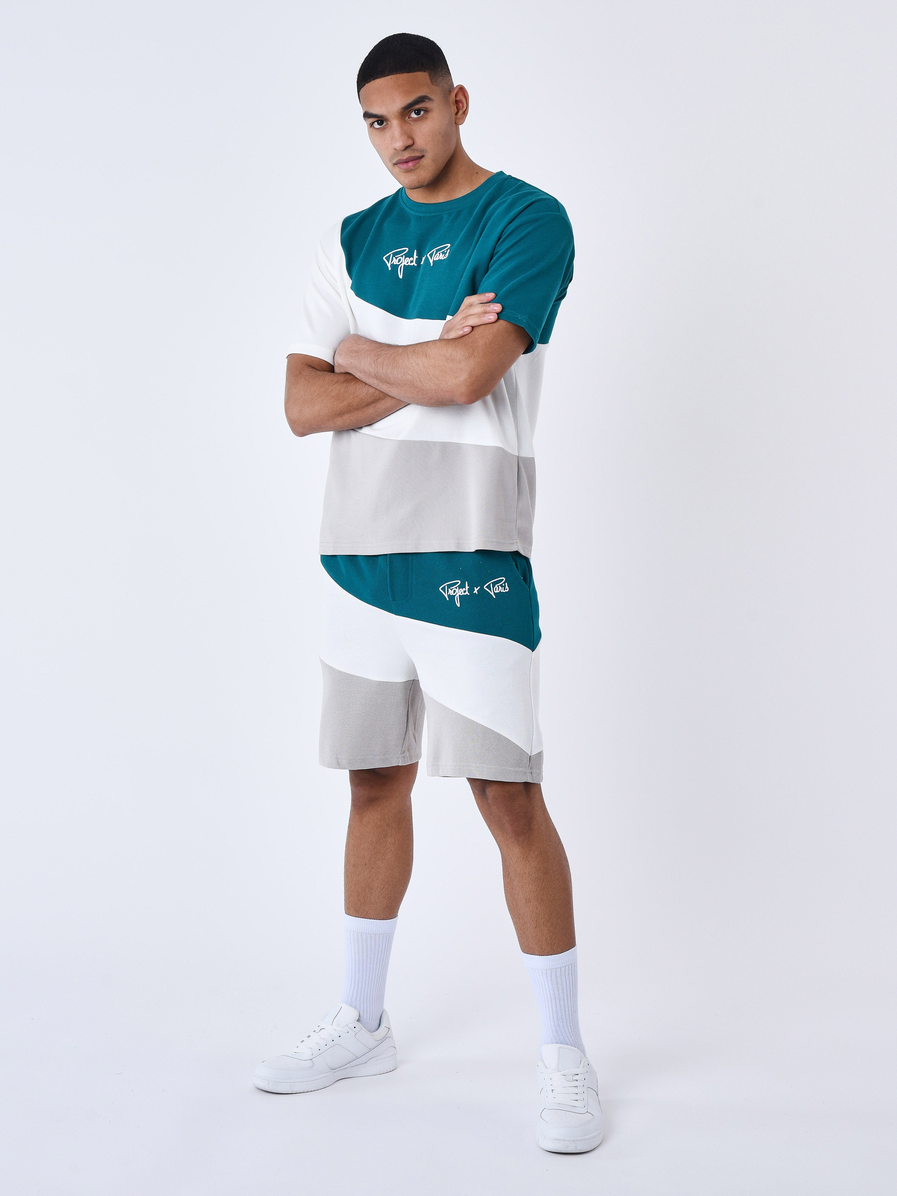 Oversize T-Shirt Tricolor Mesh Style-3