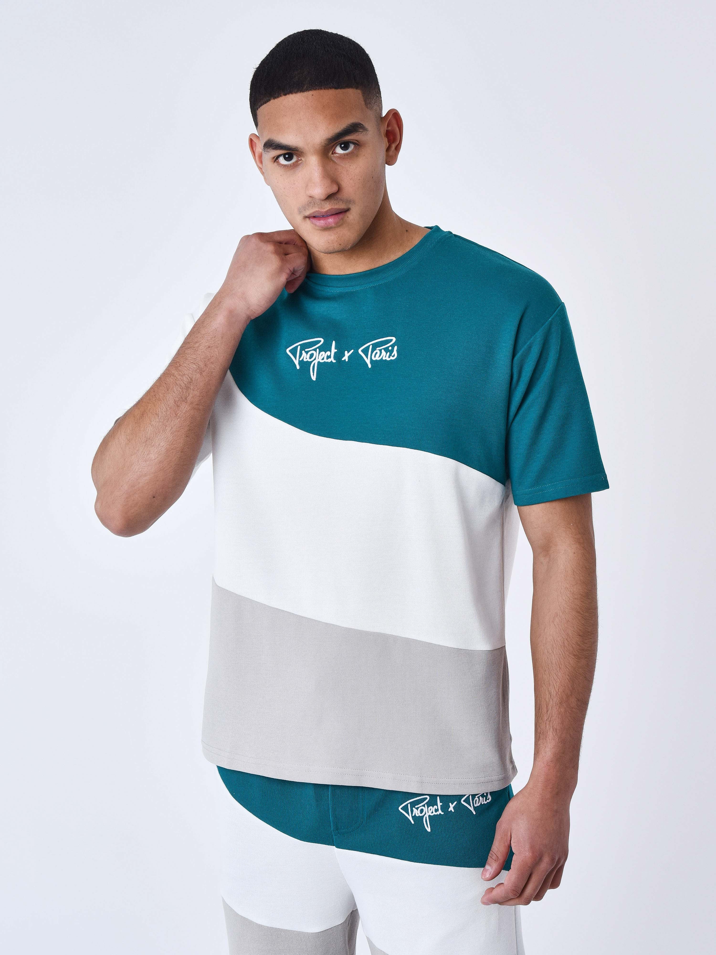 Oversize T-Shirt Tricolor Mesh Style-2