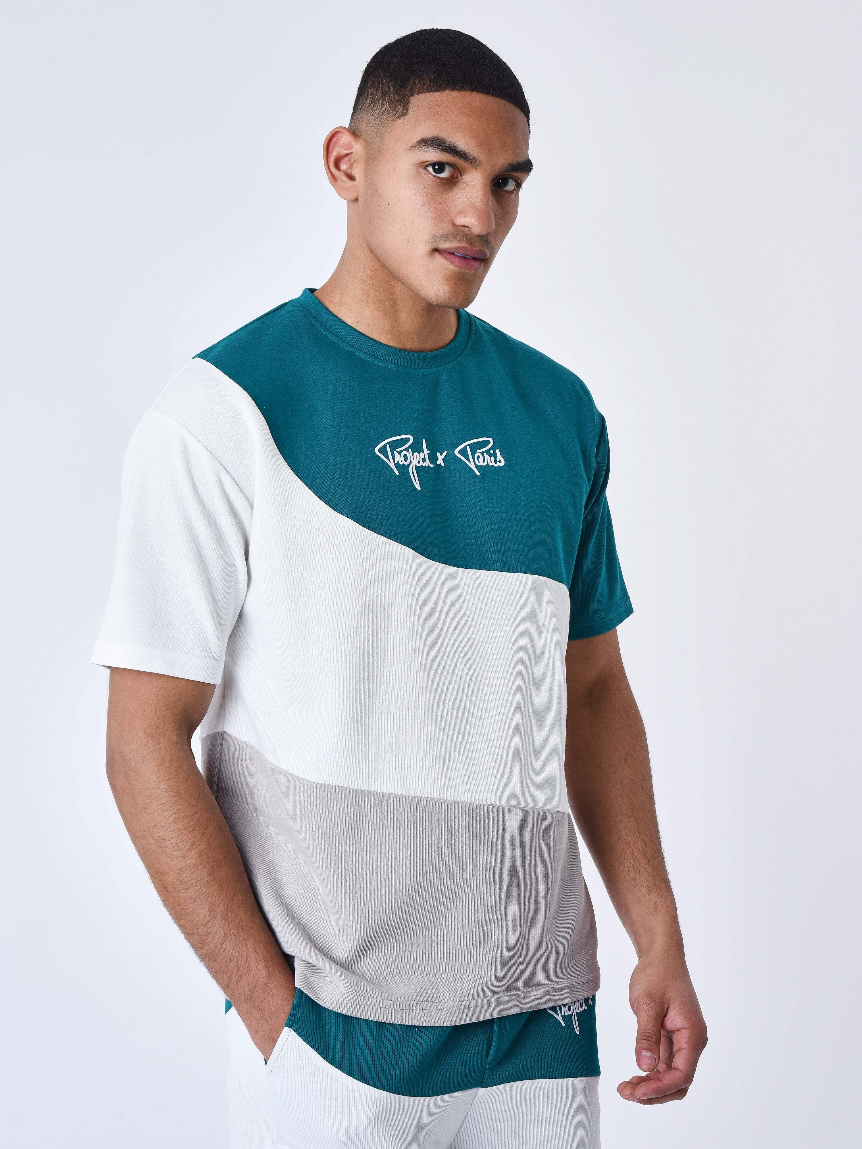 Oversize T-Shirt Tricolor Mesh Style-4