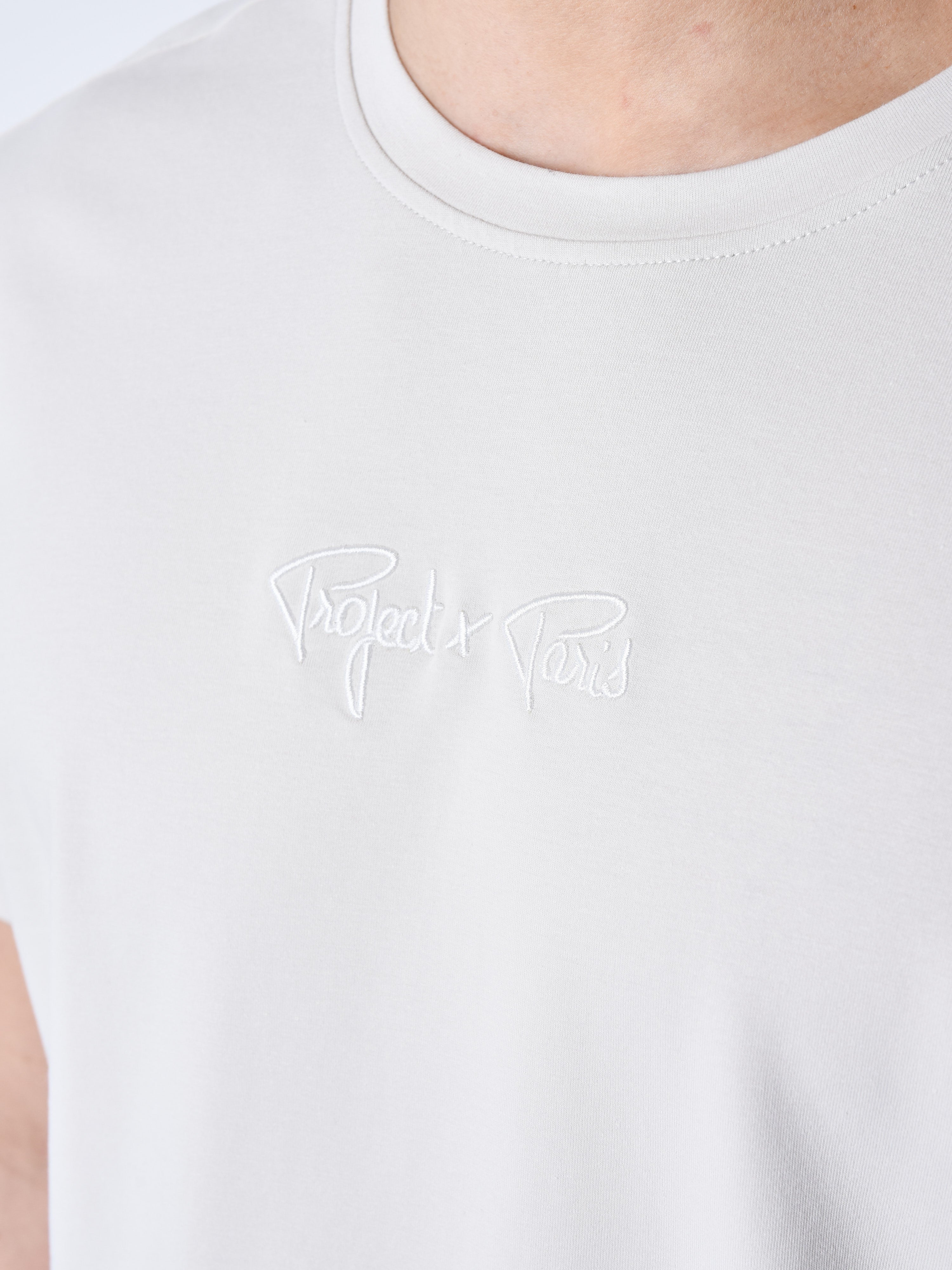 Embroidered logo shoulder stripe T-shirt-7