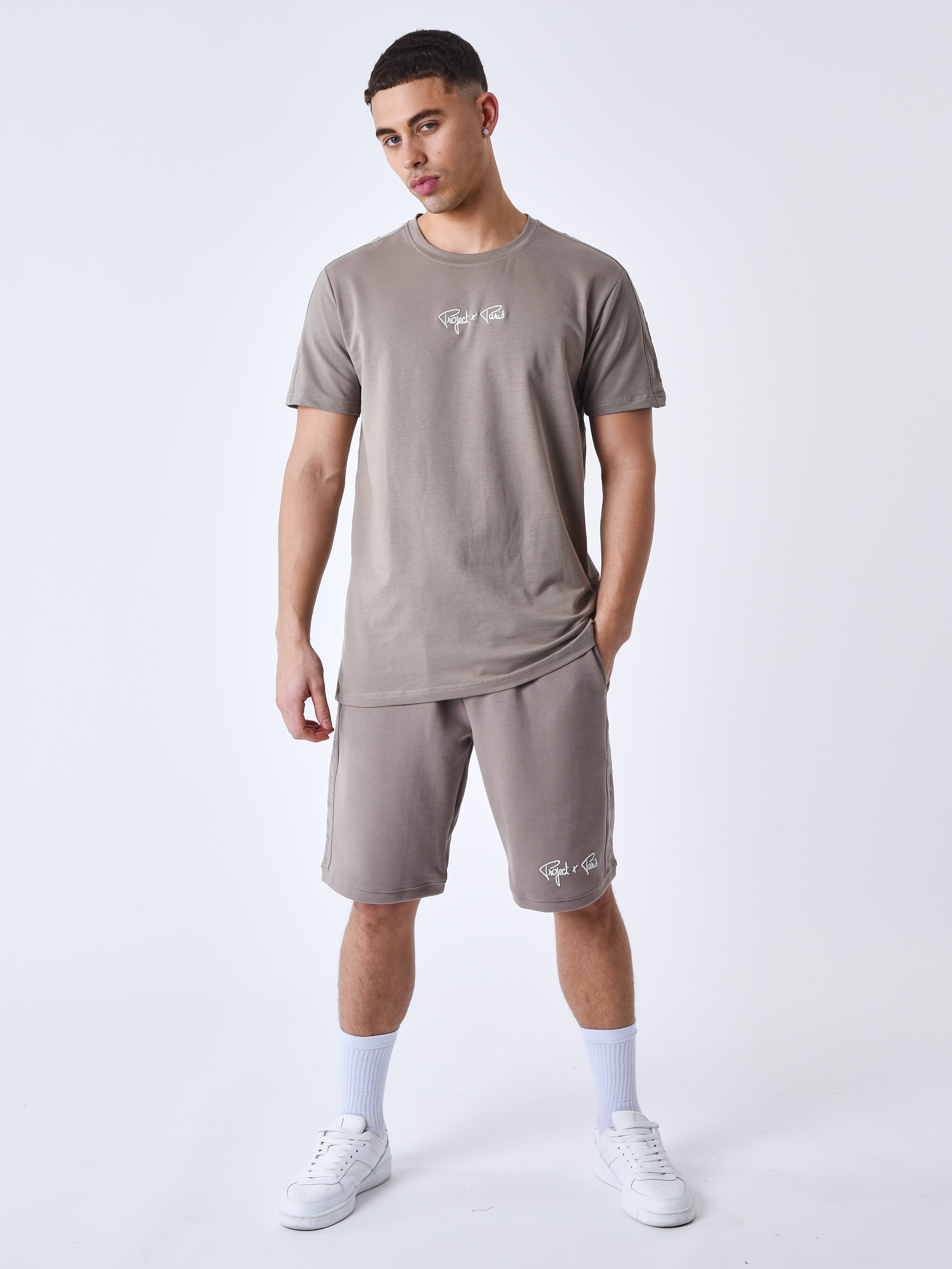 T-shirt Bande épaules logo brodé-2