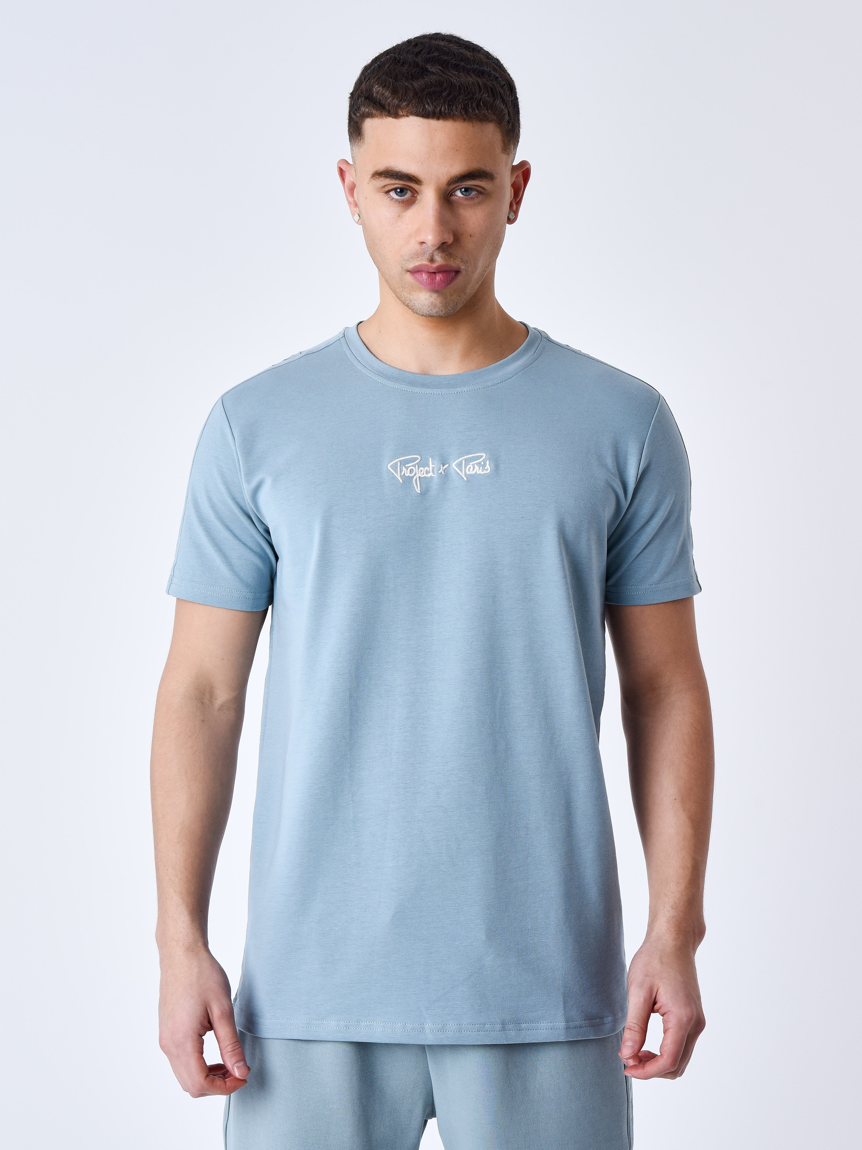 T-shirt Bande épaules logo brodé-2