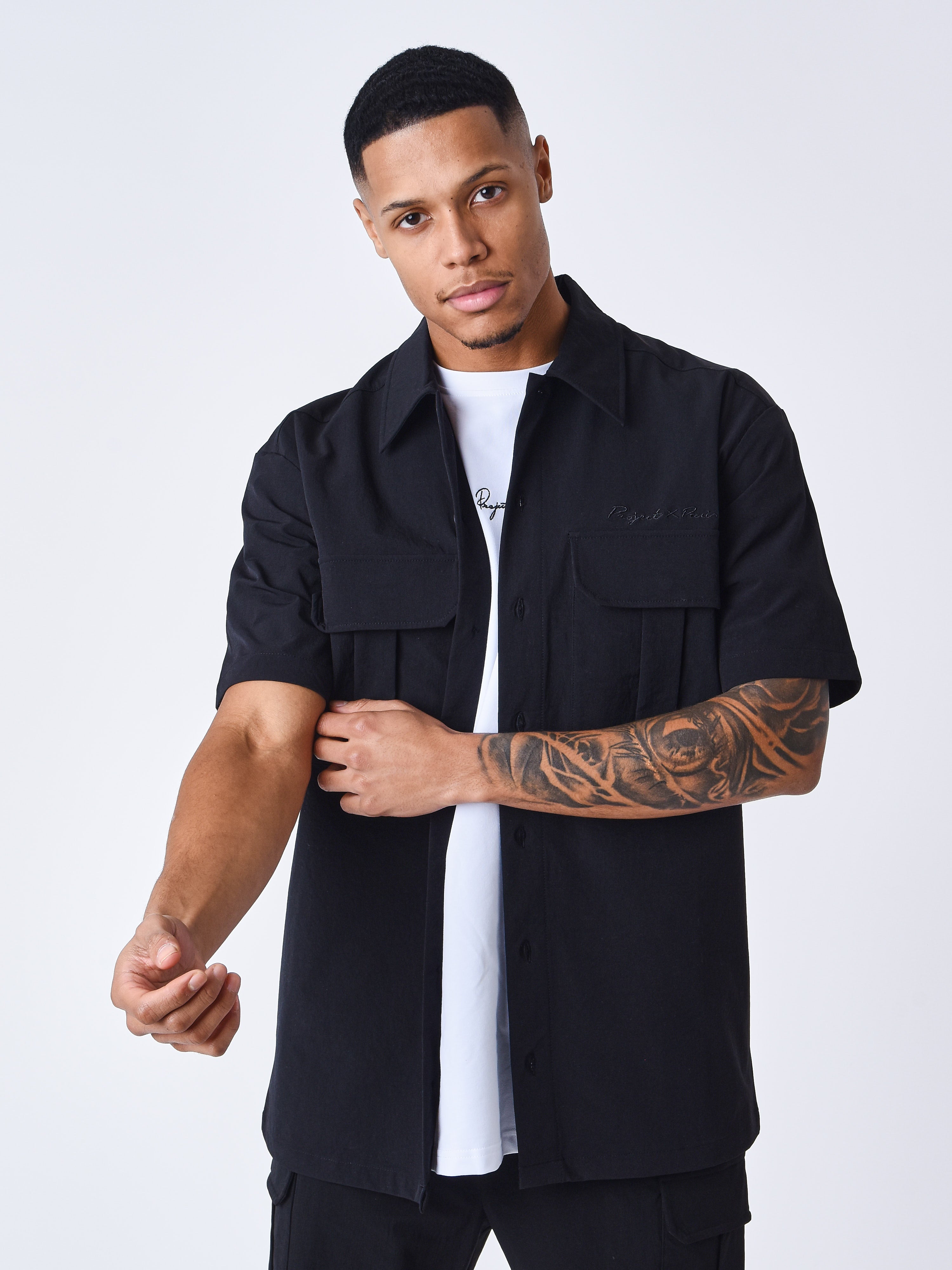 Chemise manches courtes uni texturé-10