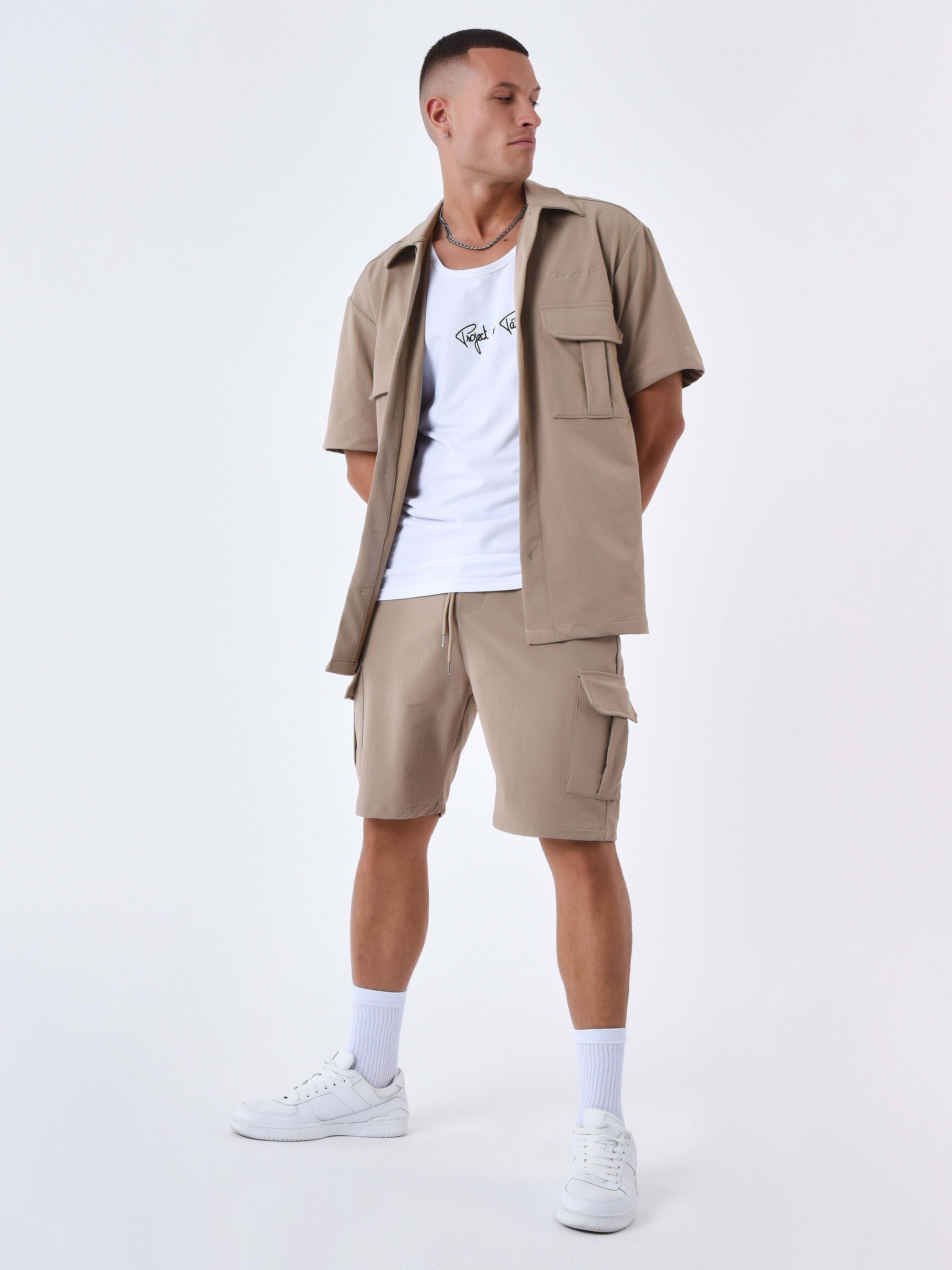 Chemise manches courtes uni texturé-8